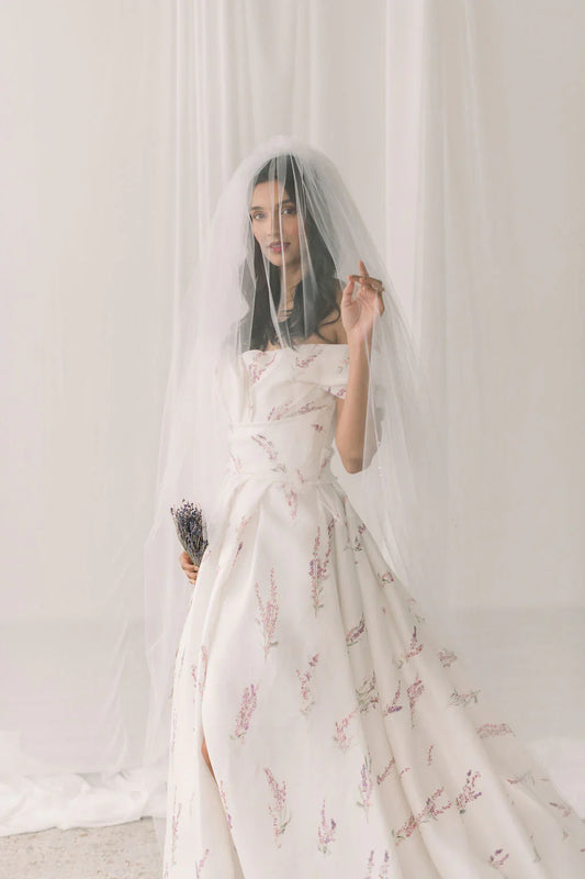 Two-Tier Pearl Adorned Blusher Veil