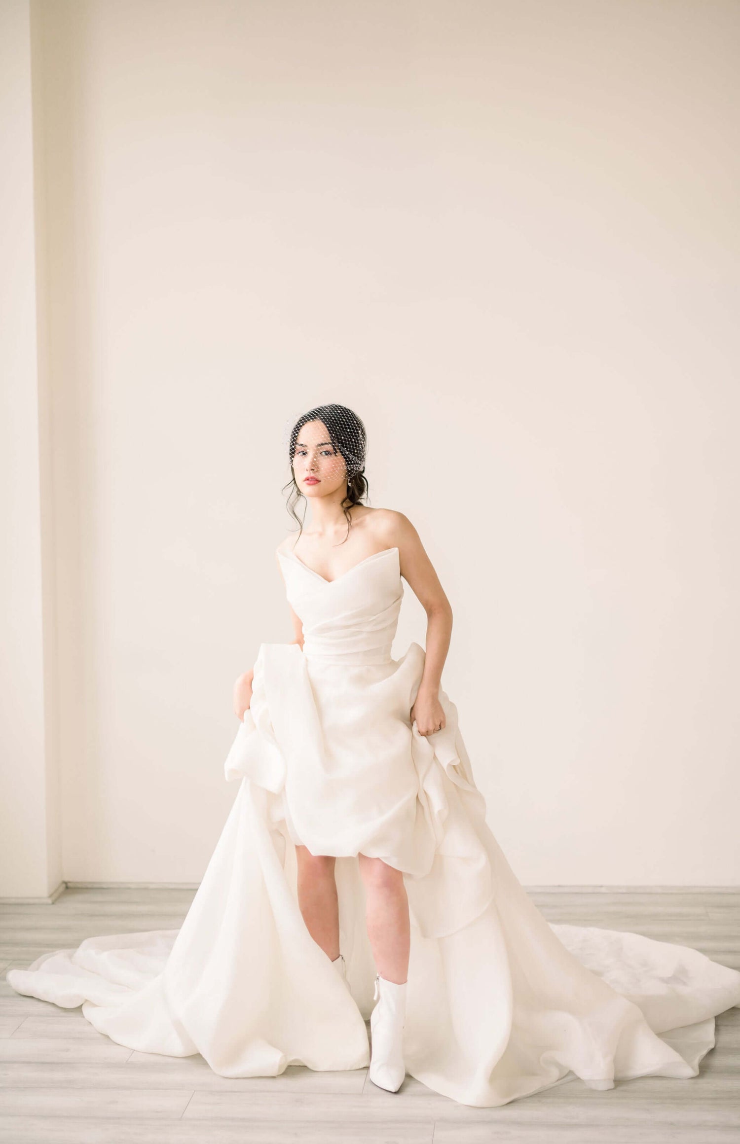 Bandeau birdcage veils Tessa Kim