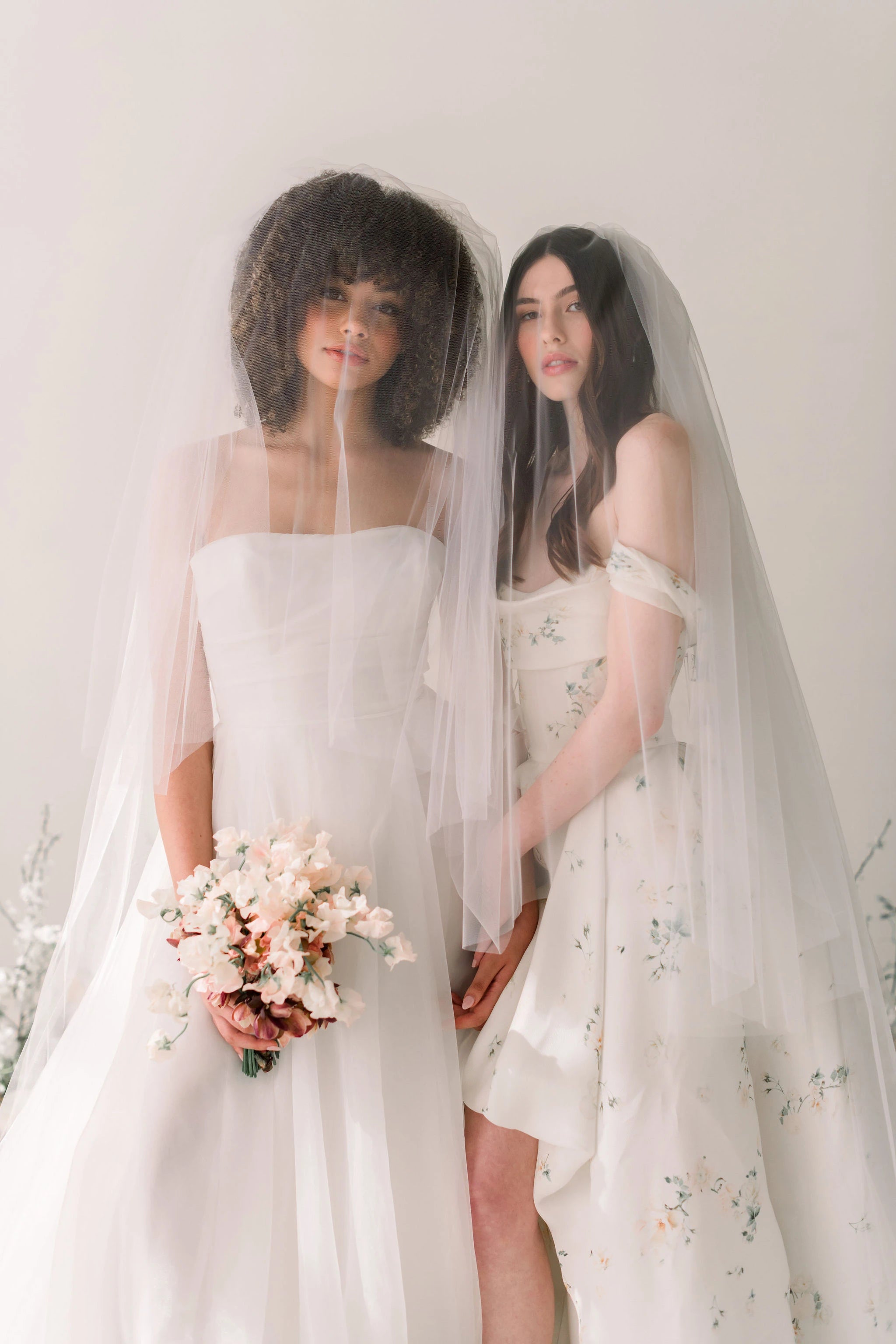 Italian tulle bridal veil with blusher – Tessa Kim