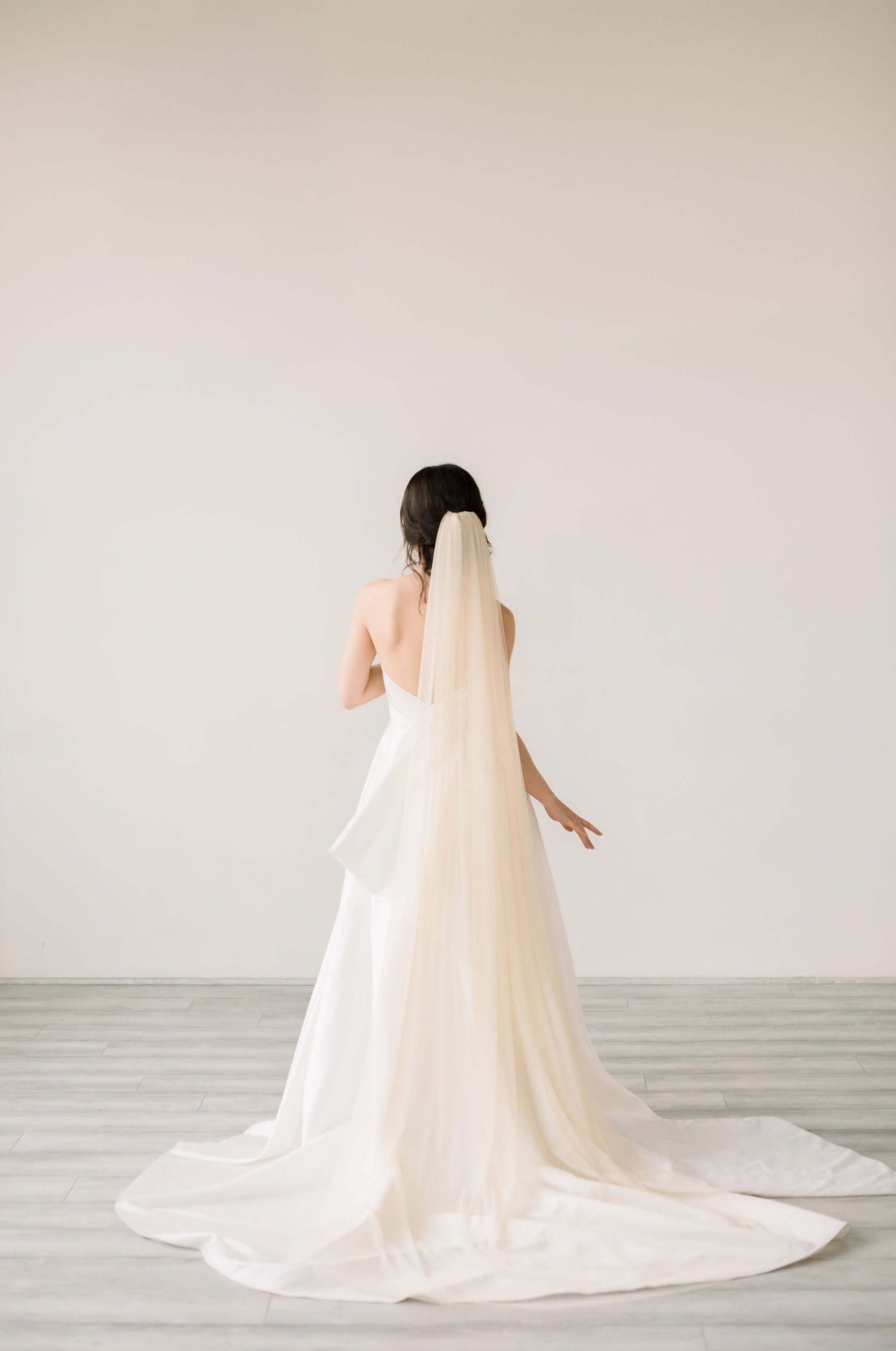 Chapel length bridal veils