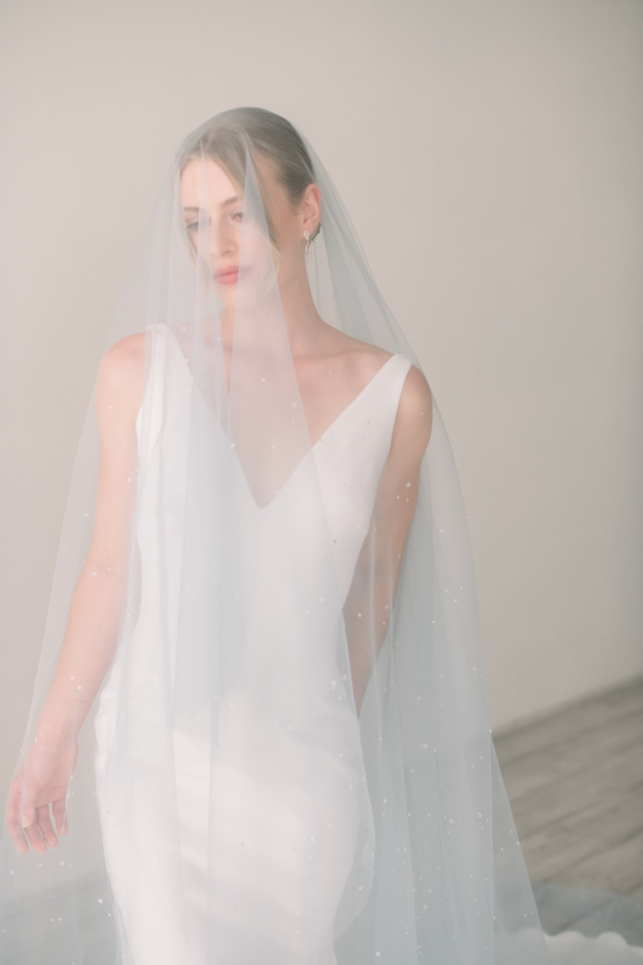 Regal length wedding veils