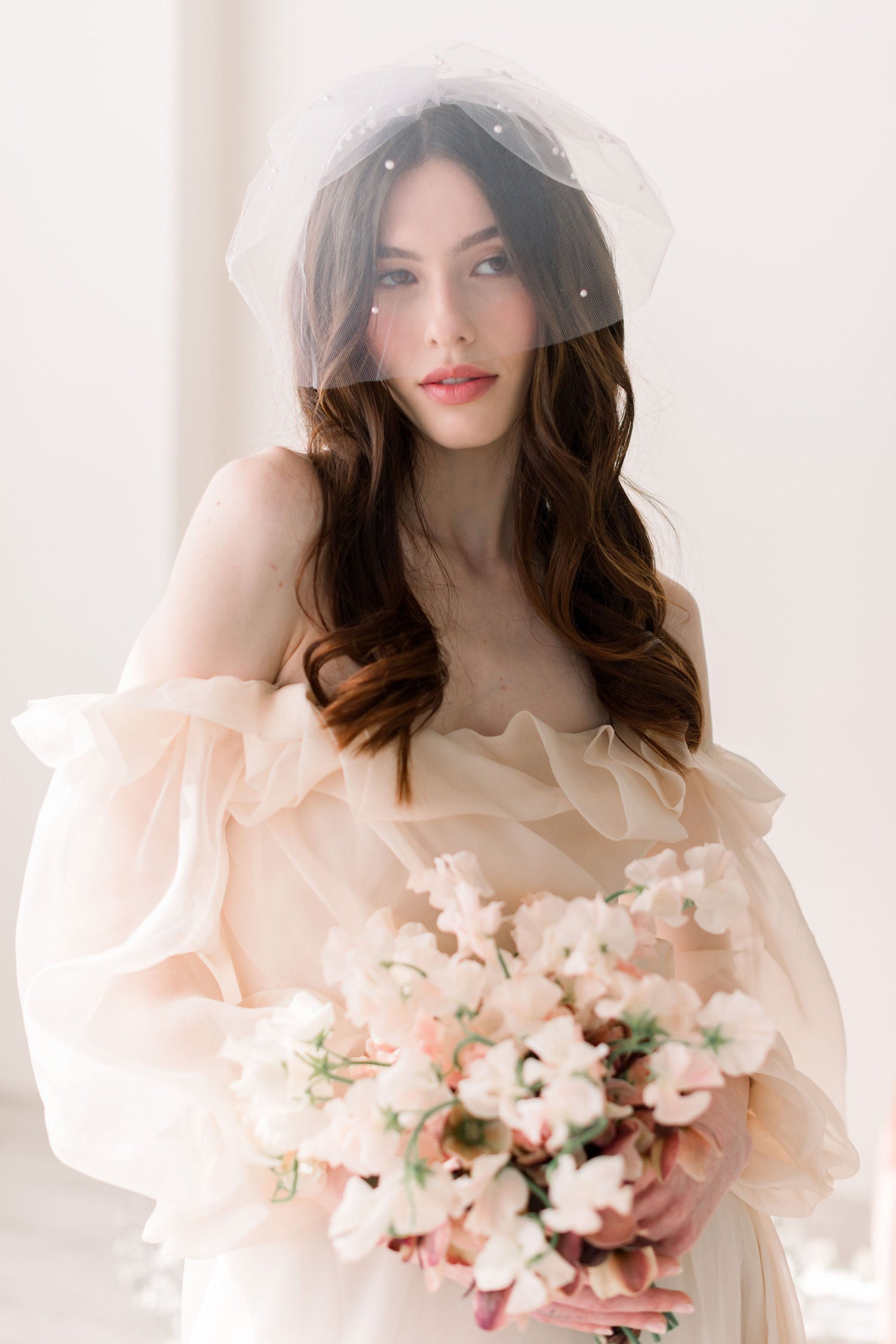 birdcage veils by Tessa Kim