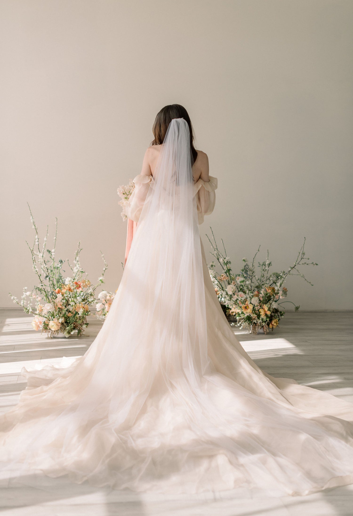 champagne wedding veil