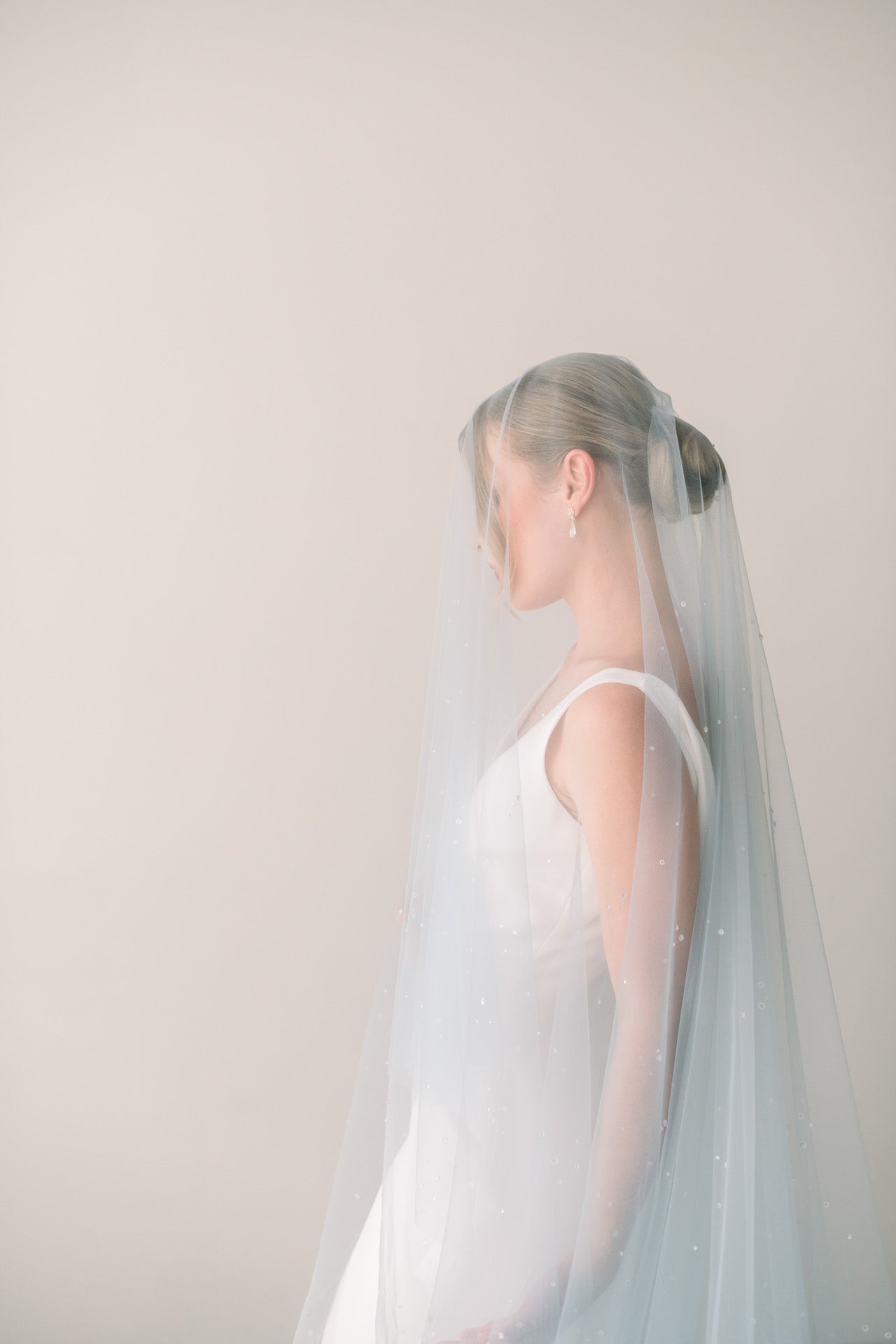 dusty blue blue dew drop veil