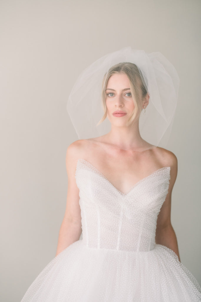 double layer tulle birdcage veil