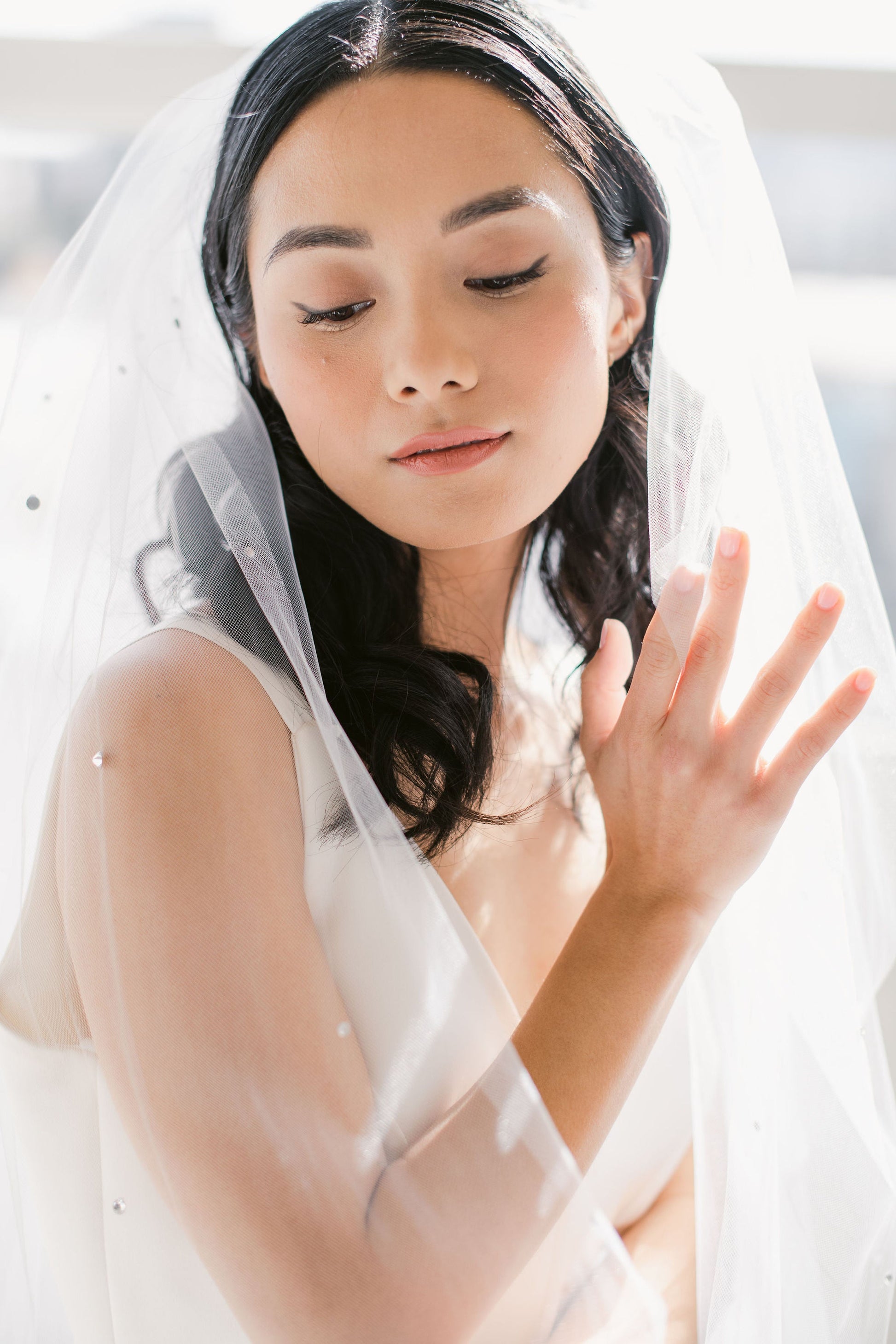 rhinestone bridal veil