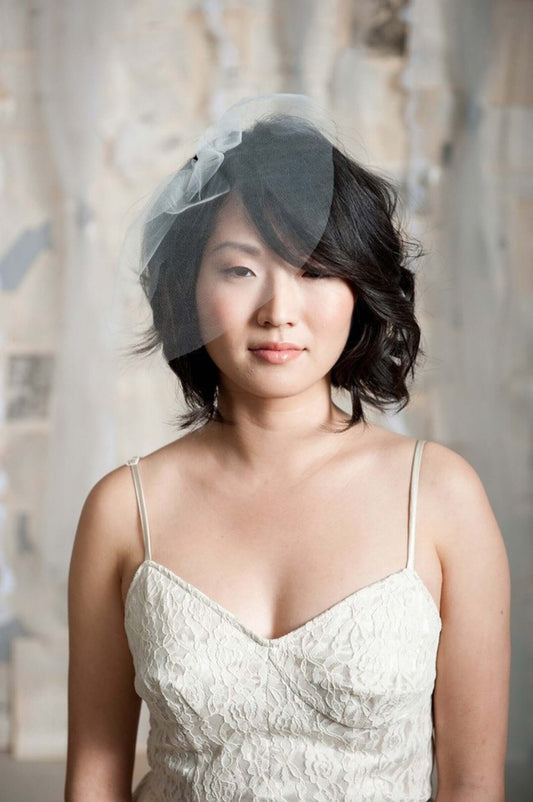 mini tulle birdcage veil