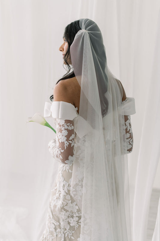 Italian soft tulle veil Juliet cap veil