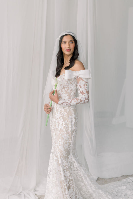beaded Juliet cap veil