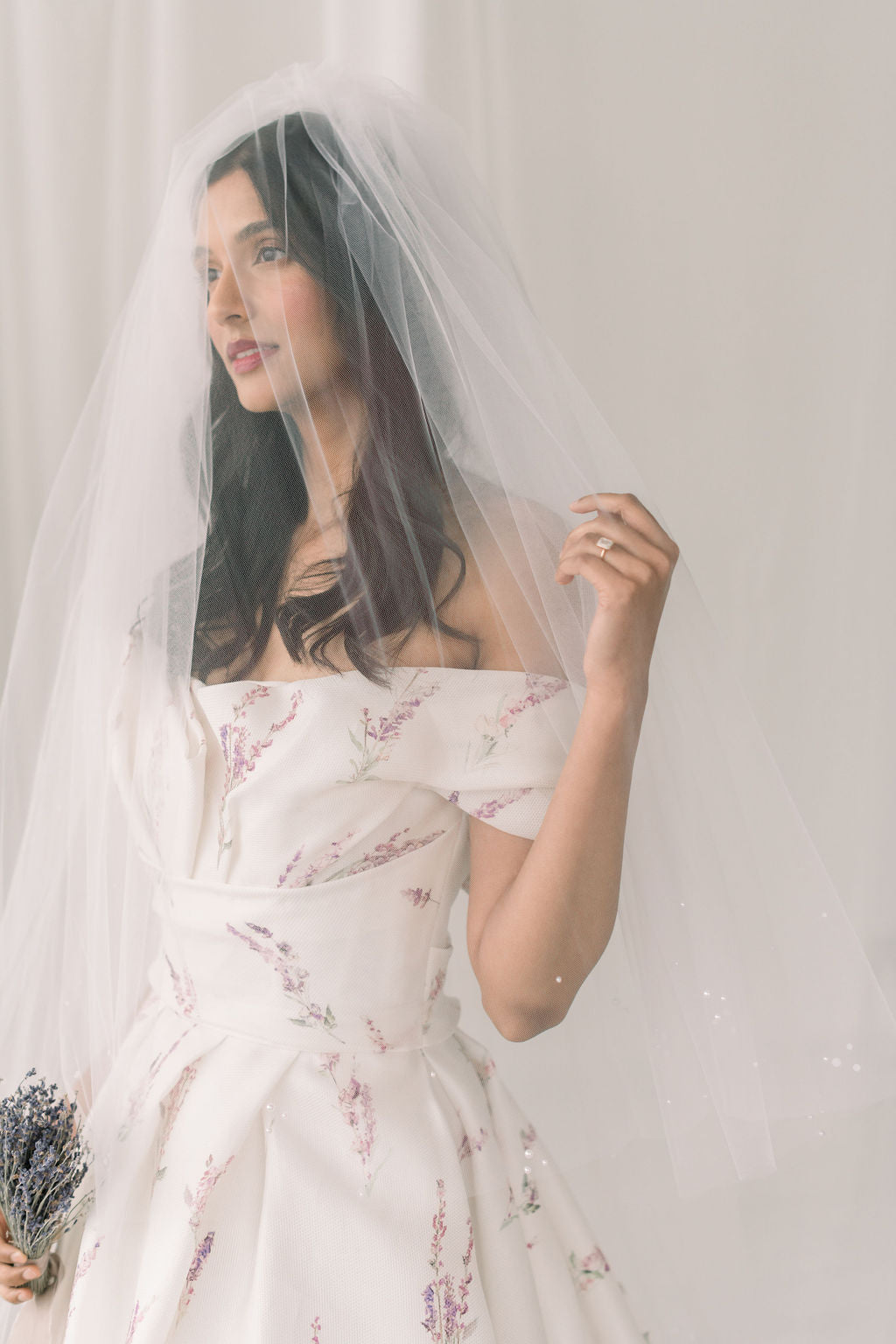tulle two tier veil