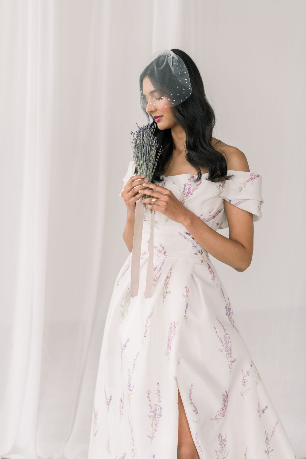 crystal birdcage veil