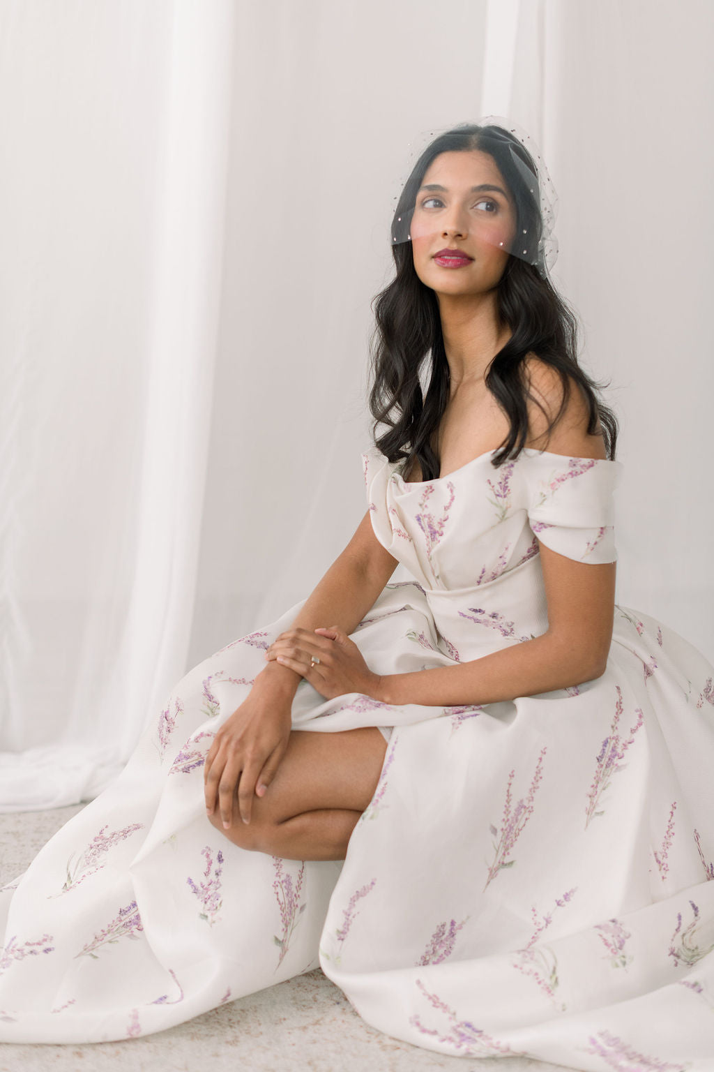 tulle bandeau  birdcage veil