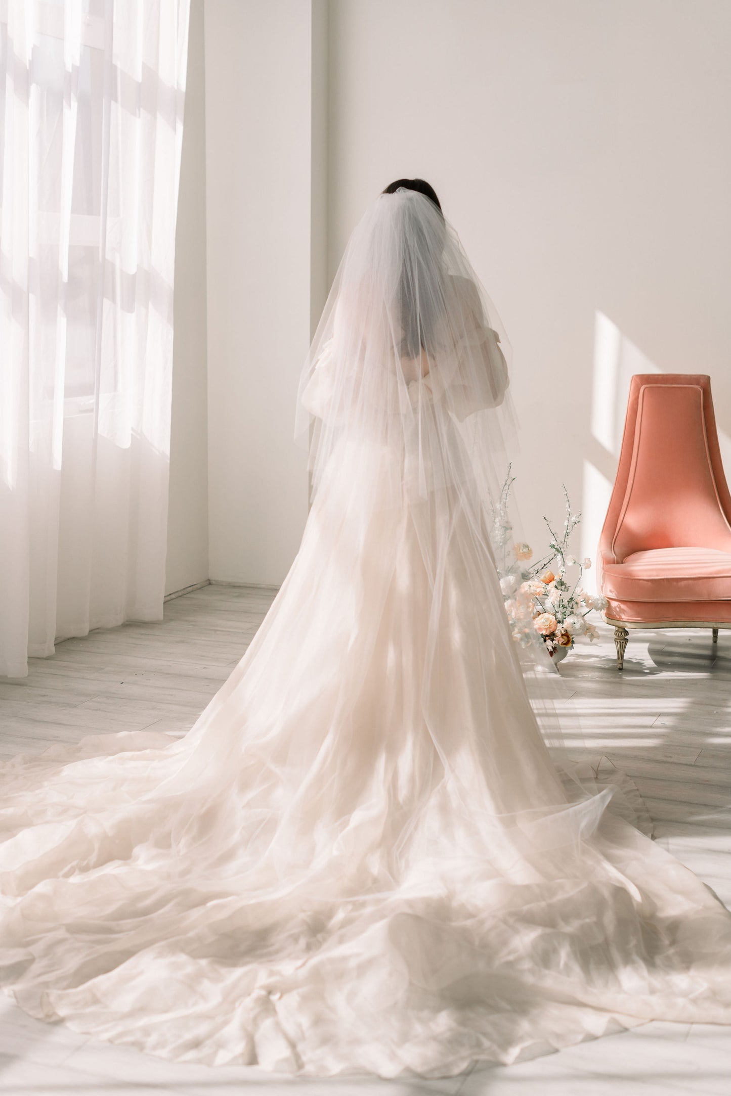 white two tier veil