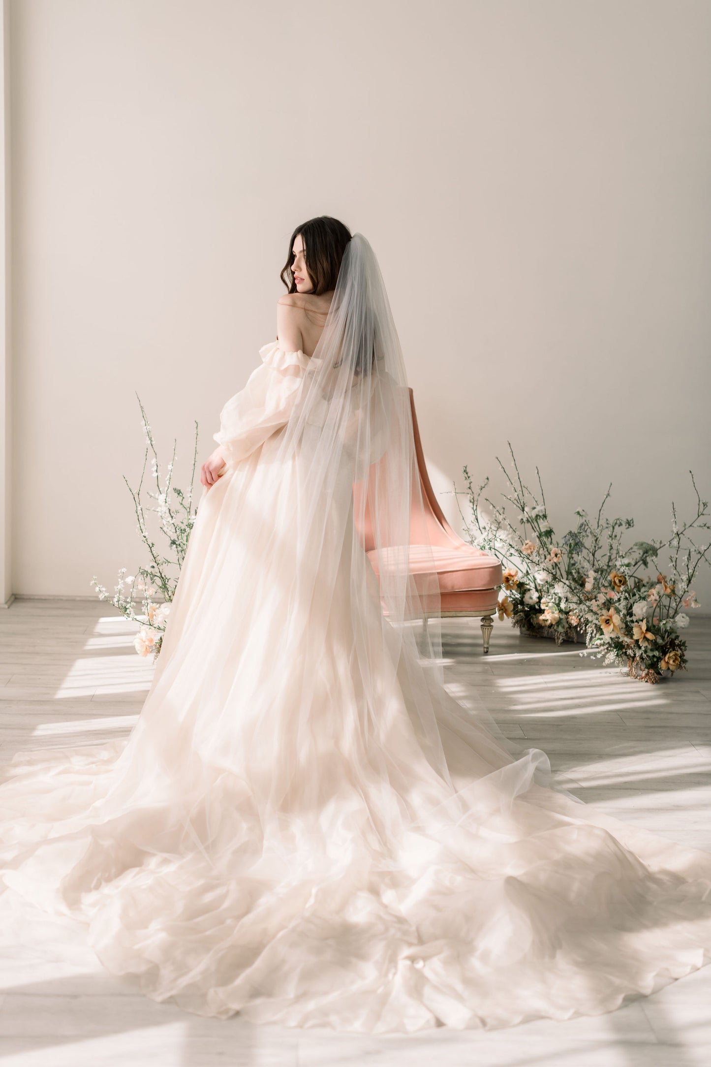 white wedding veil