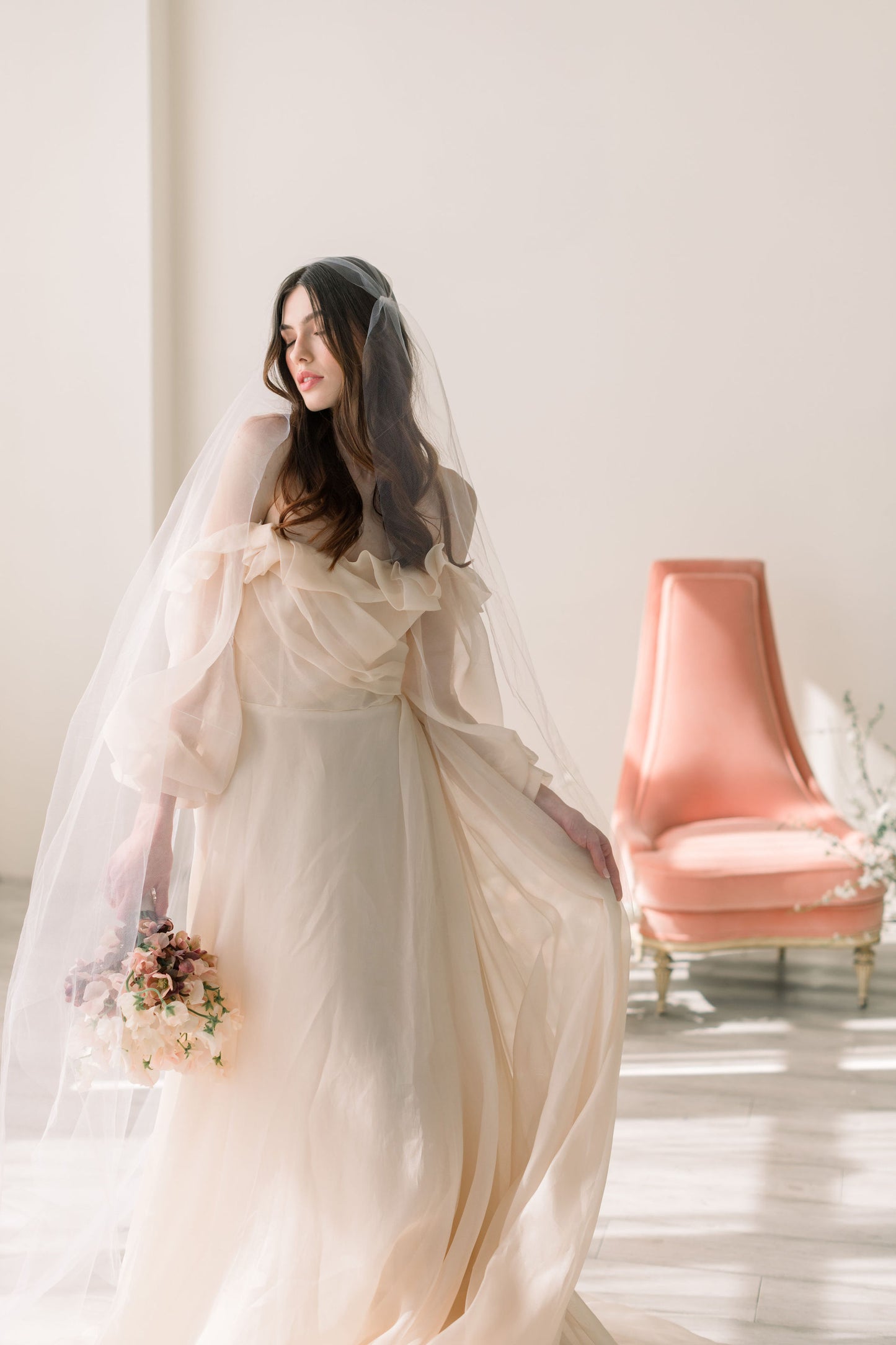 tulle Juliet cap veil