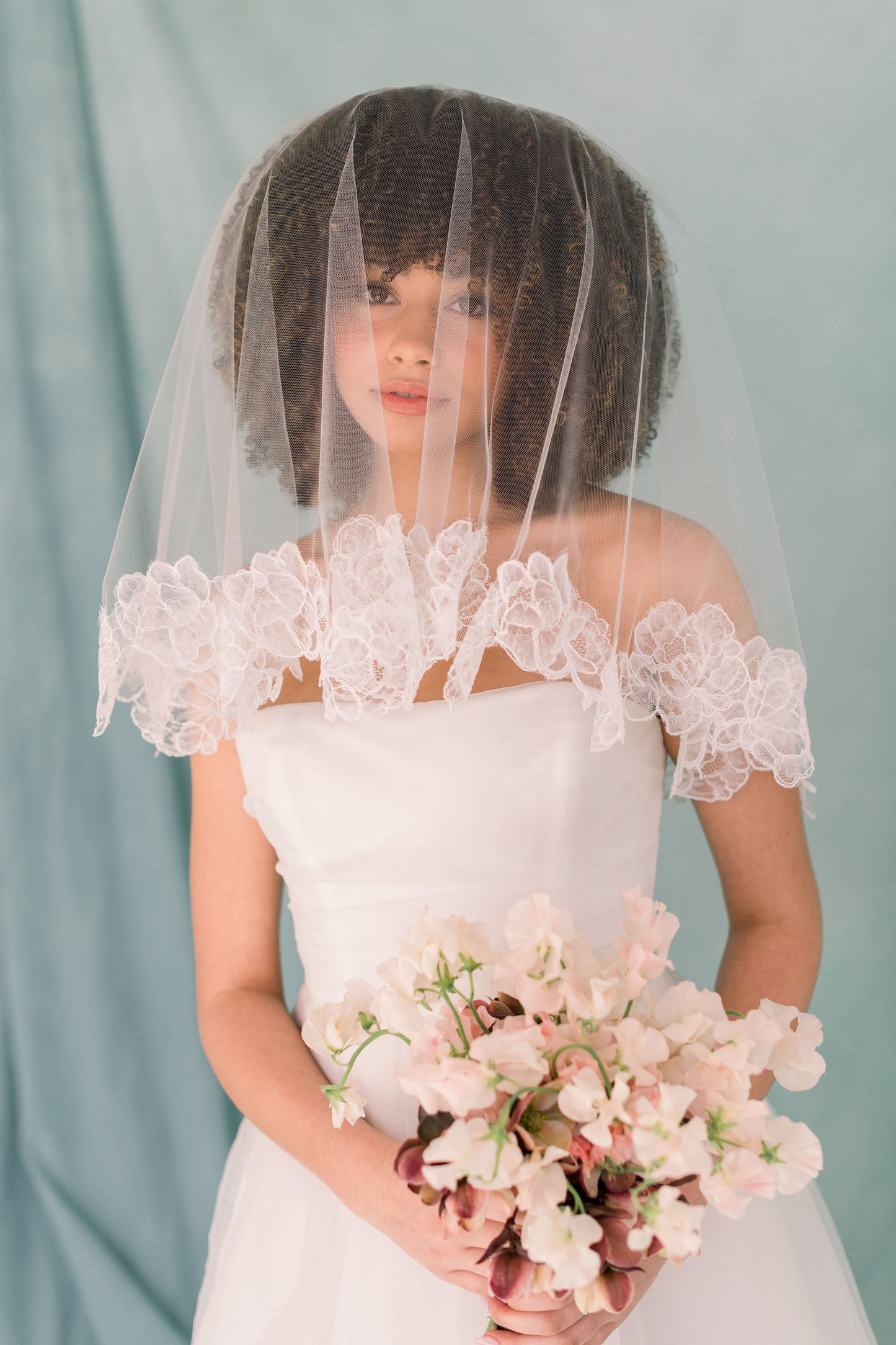 lace drop veil