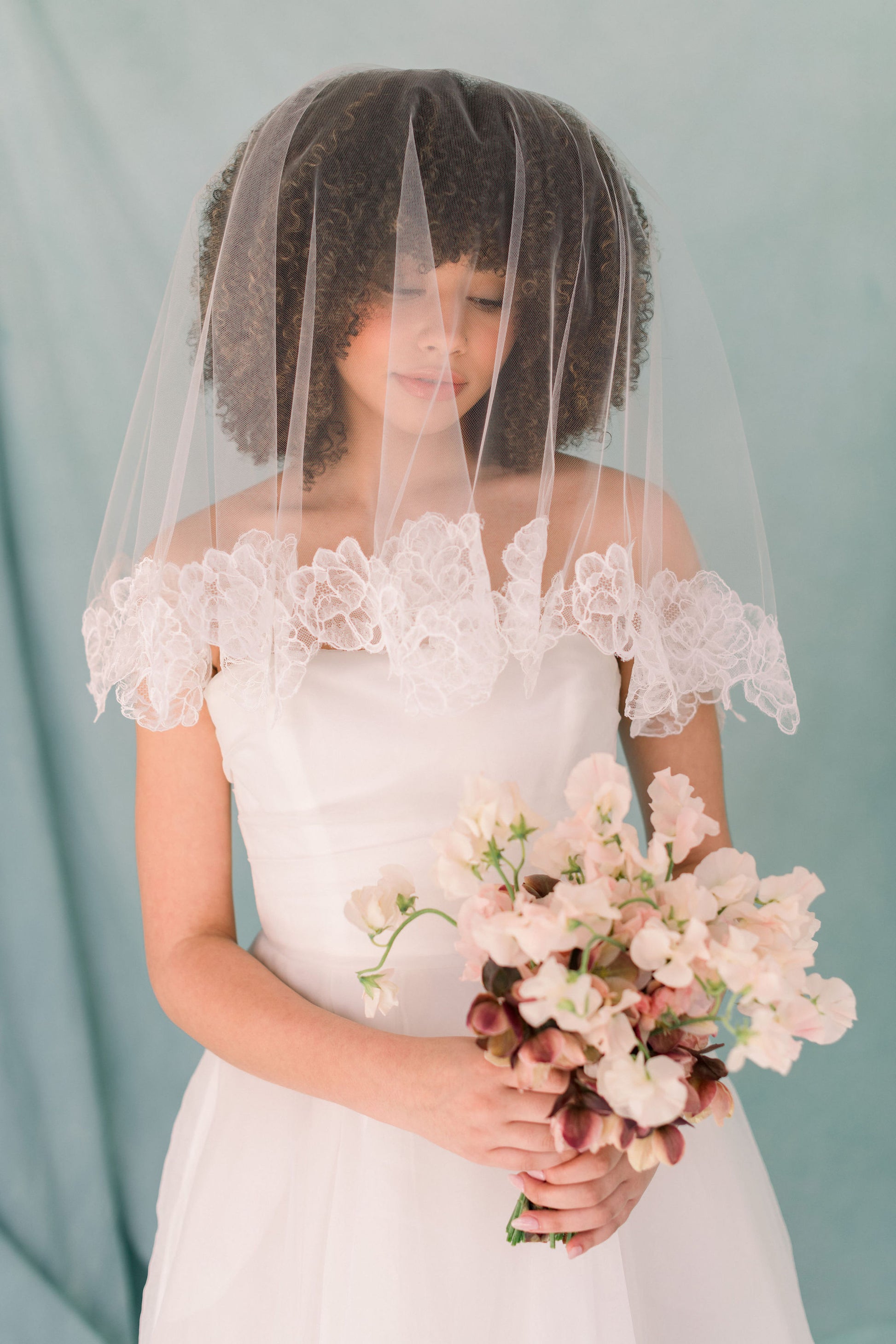rose wedding veil