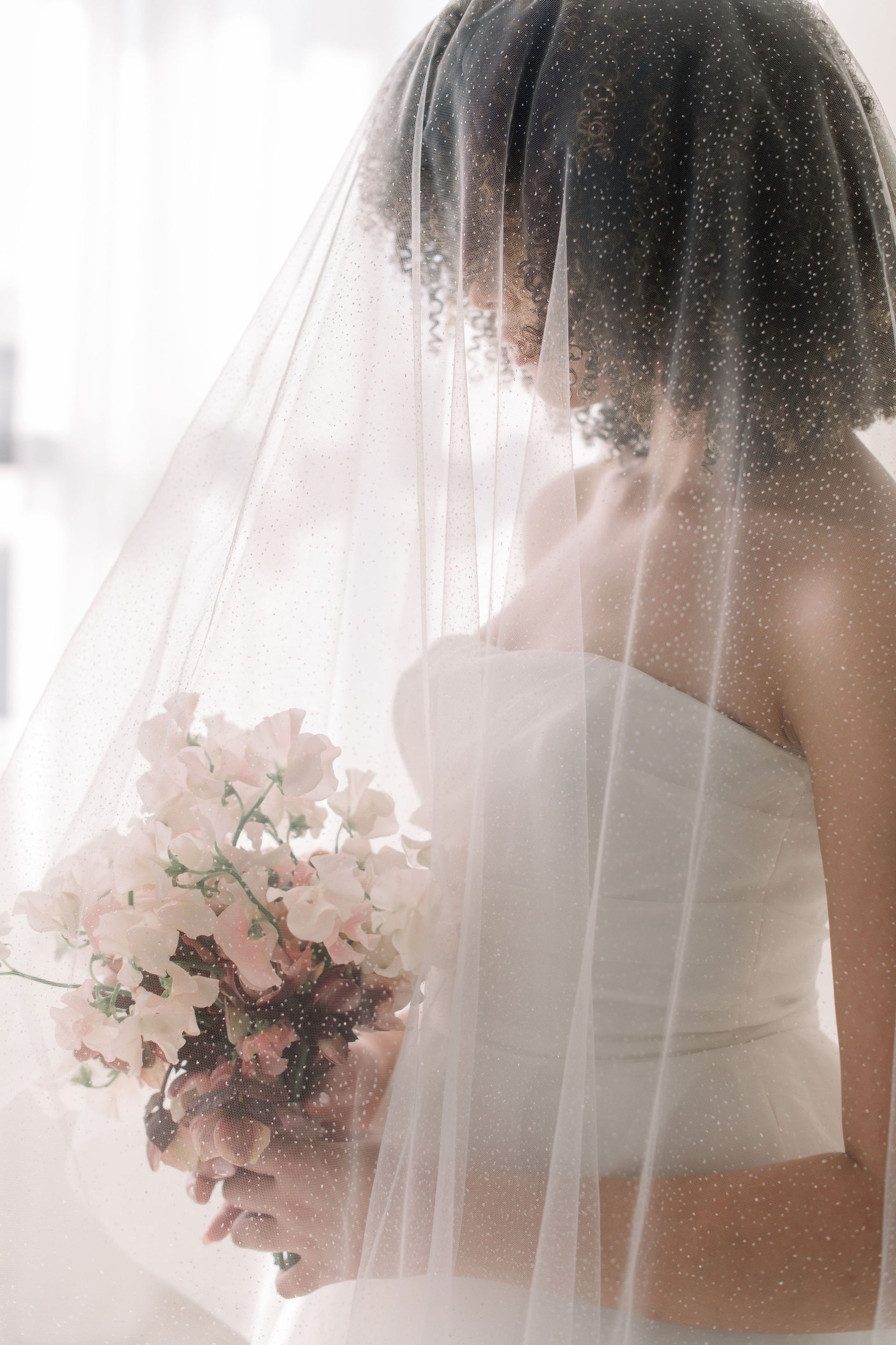 ivory sparkle veil