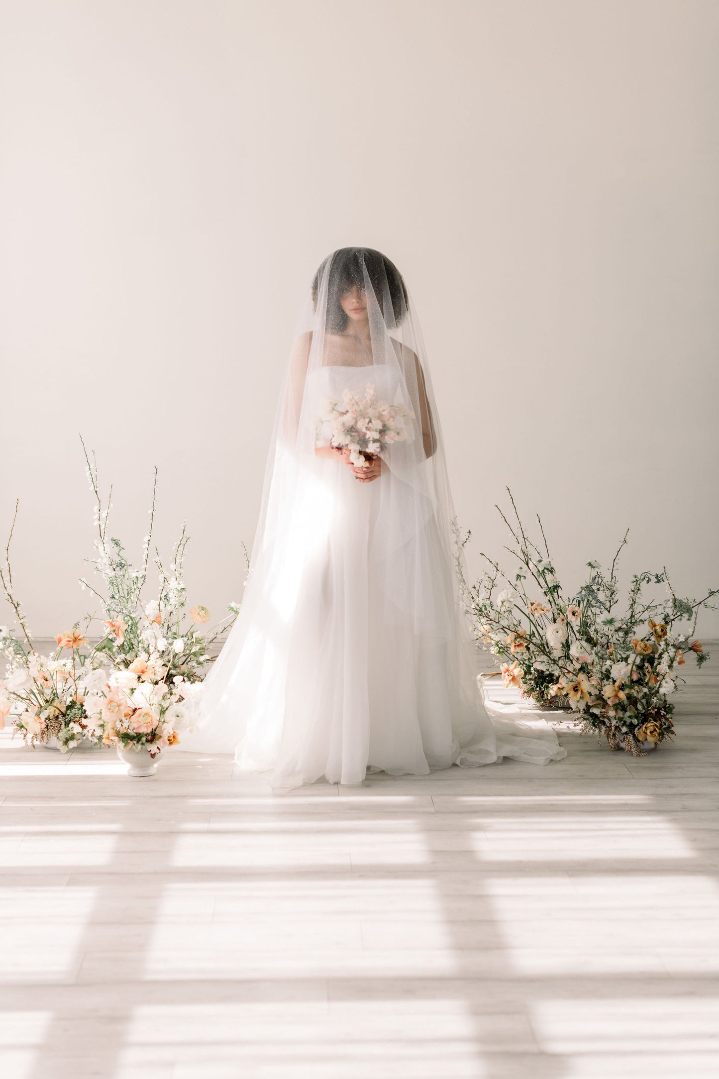 white sparkle veil