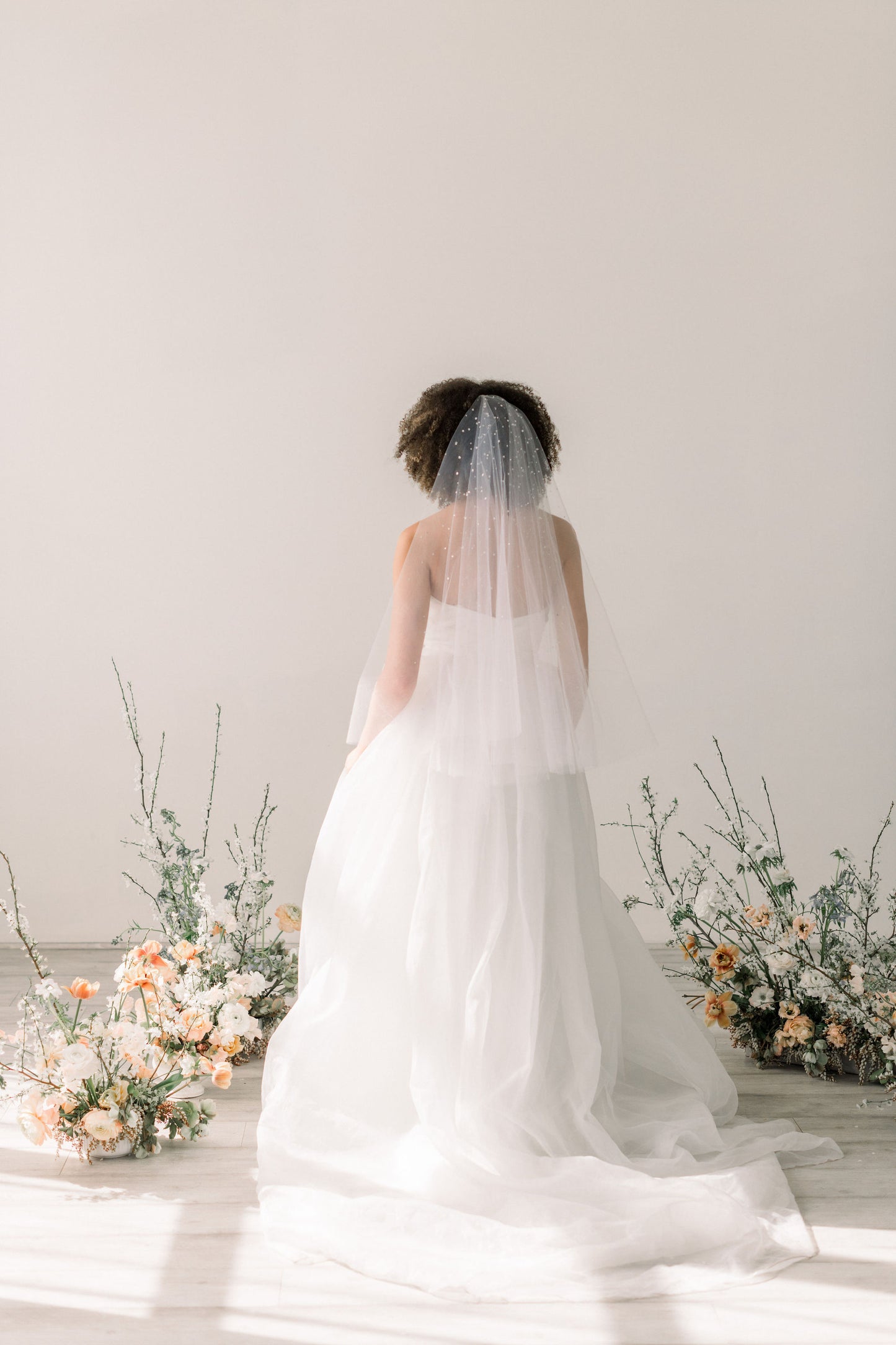 wedding veil with crystals