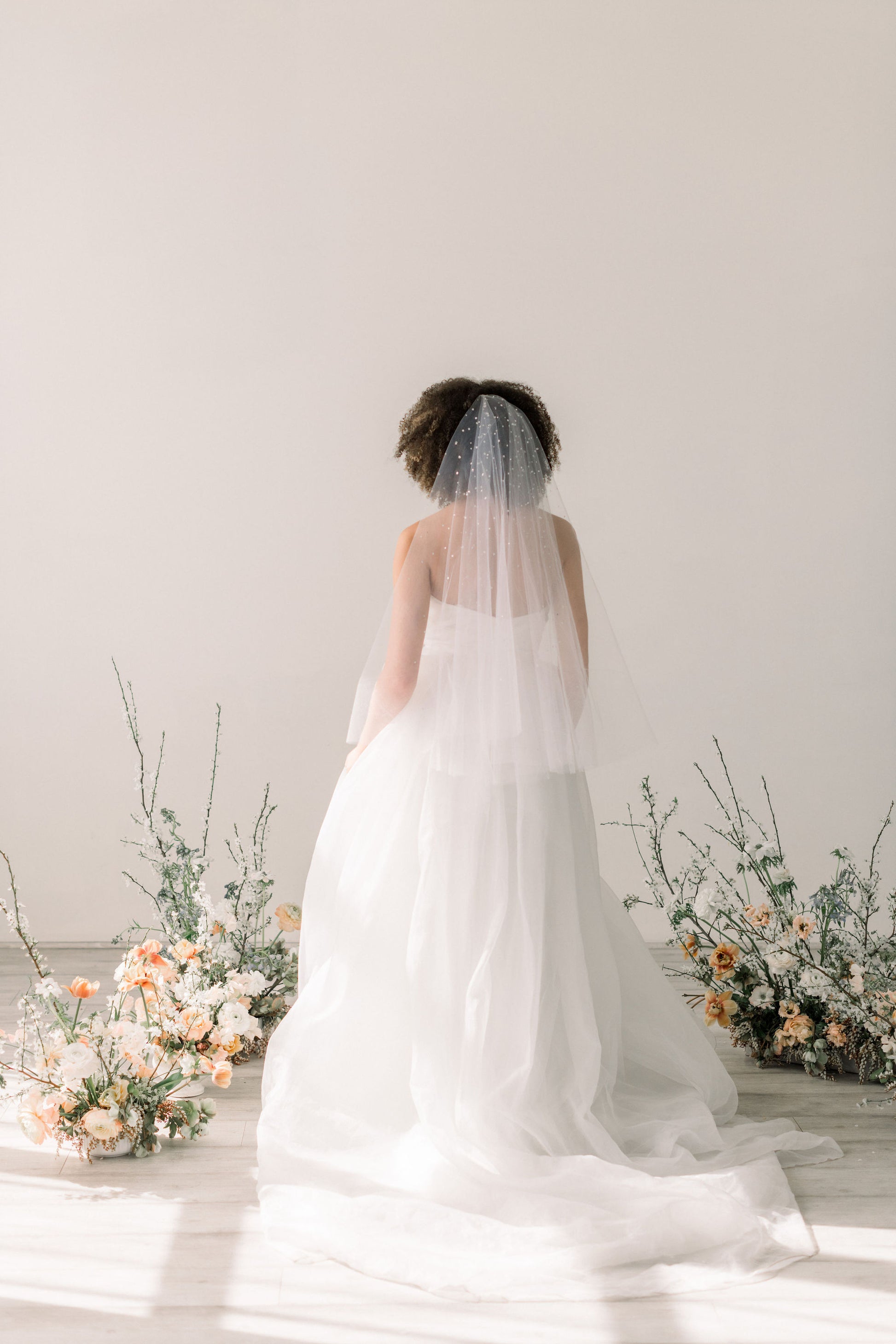 wedding veil with crystals