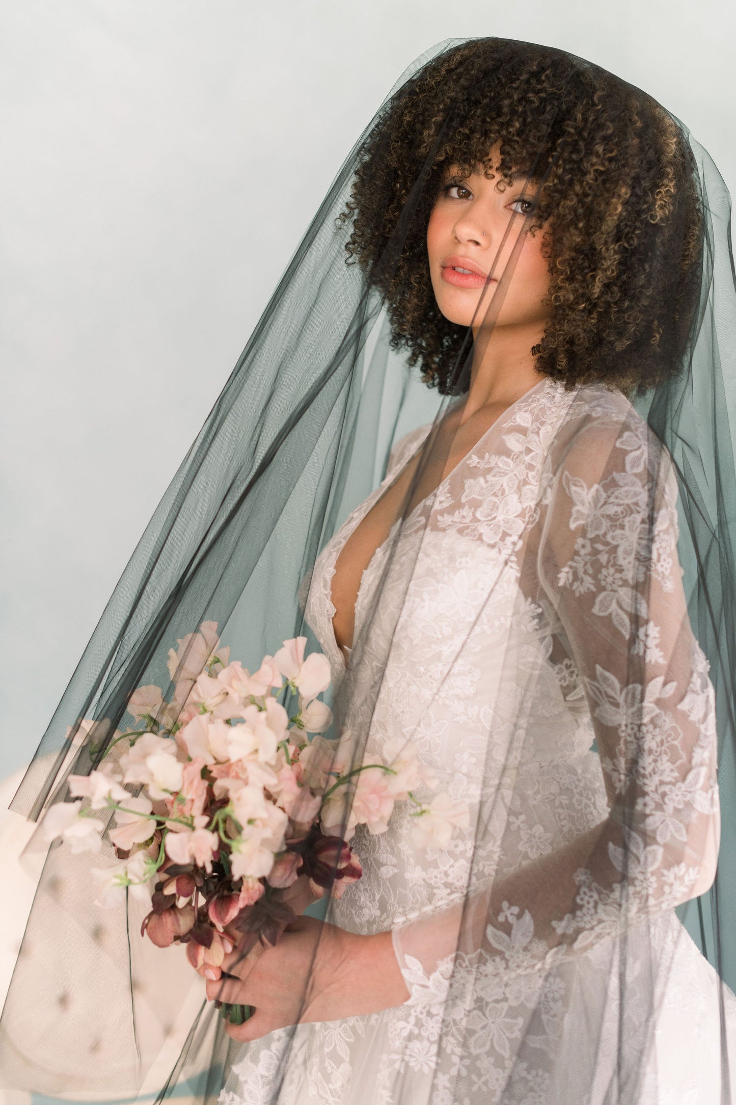 modern bridal veil