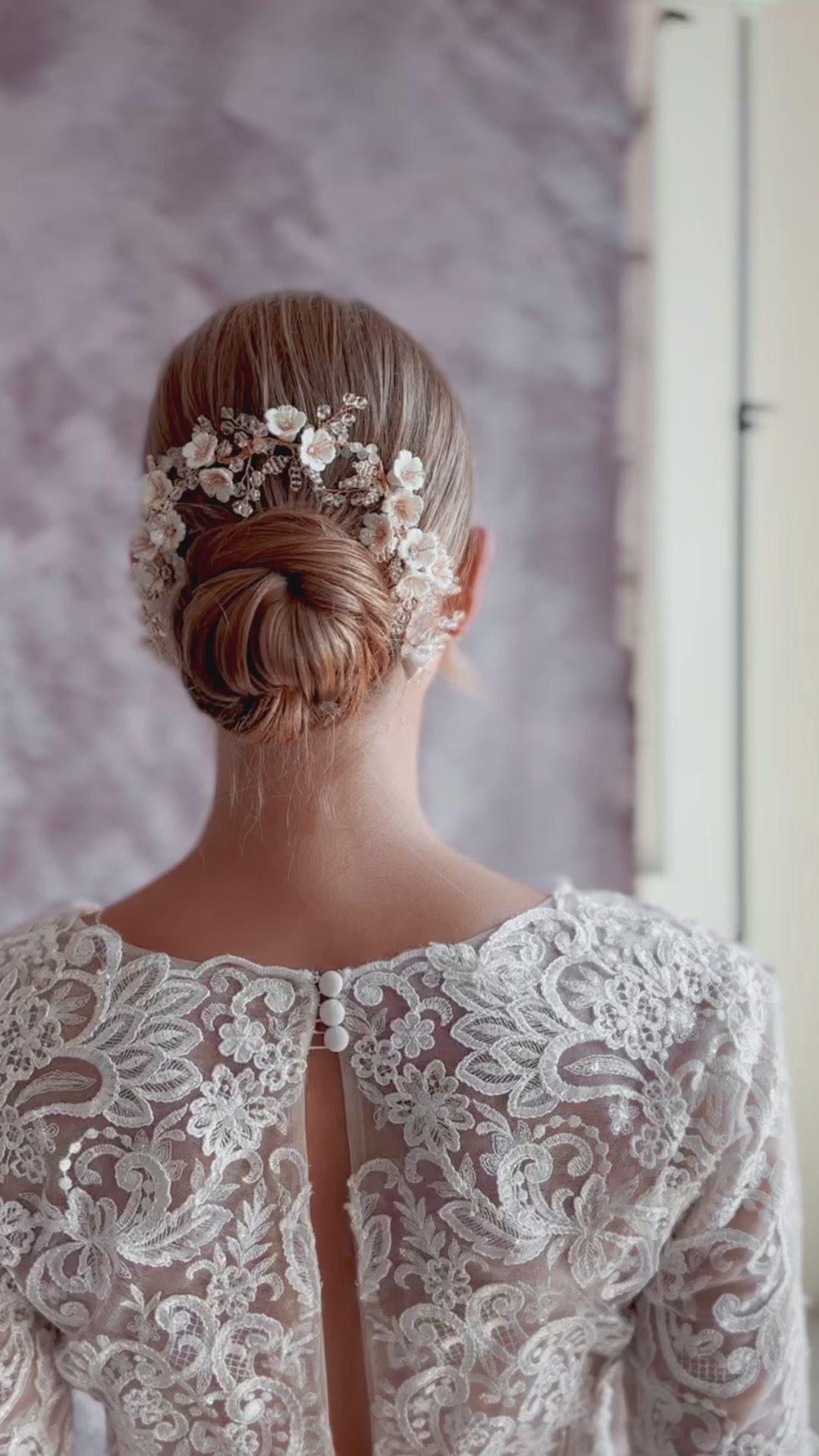 gold floral headpiece video