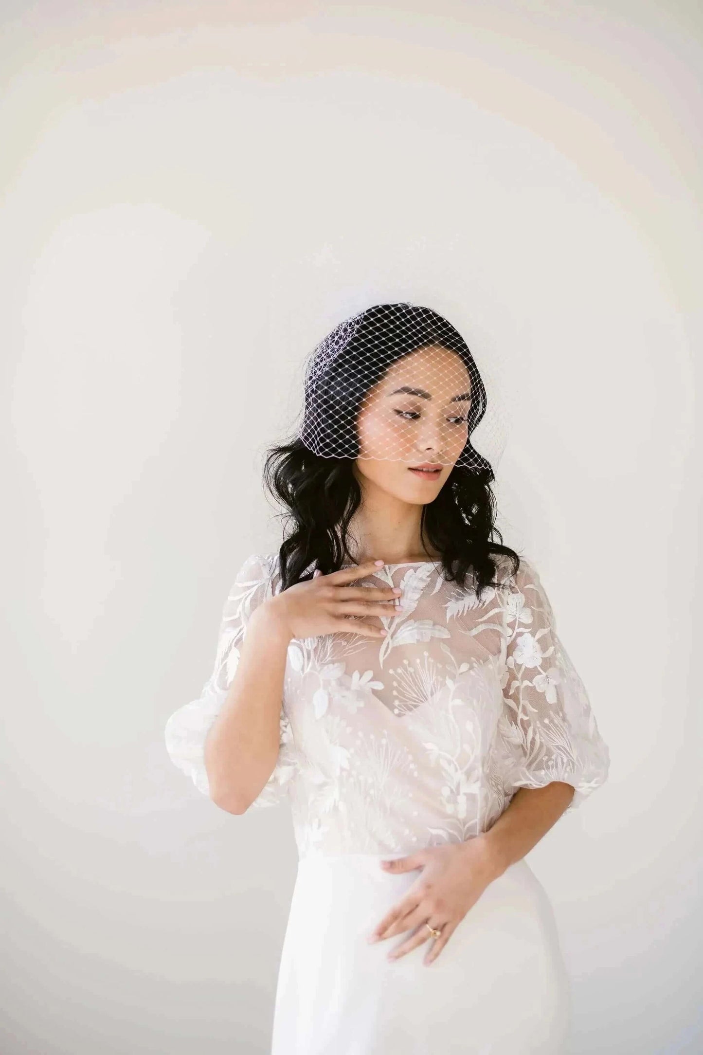 18 inch Bridal birdcage veil - ready to ship Tessa Kim