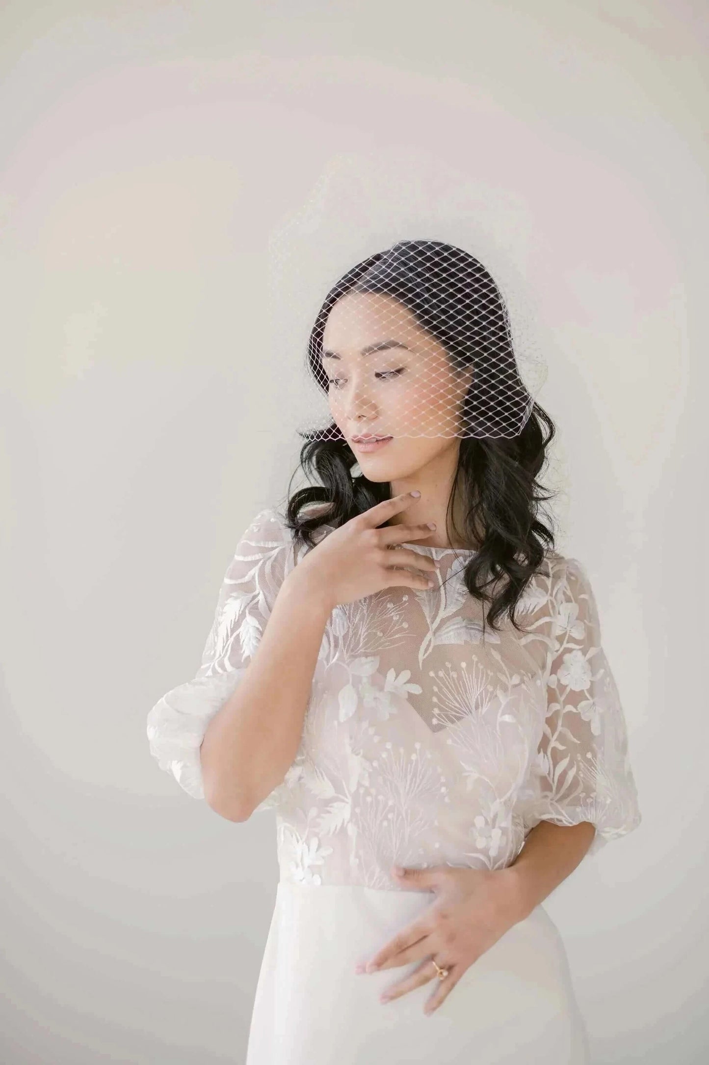 18 inch Bridal birdcage veil - ready to ship Tessa Kim