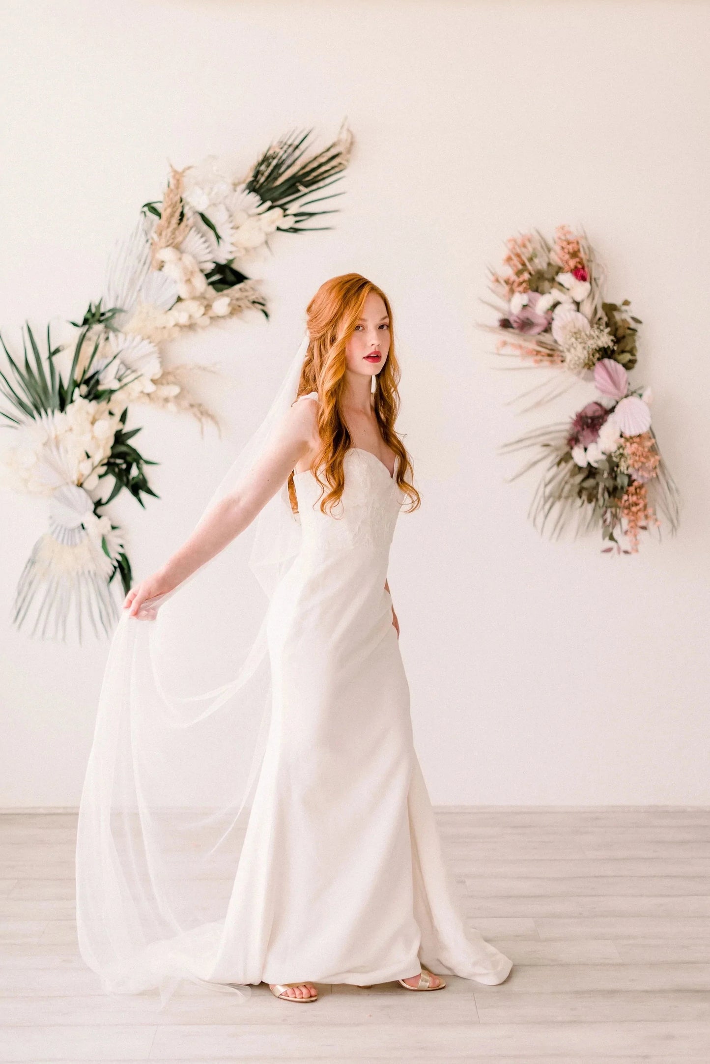 Bridal English net draped cape veil - ready to ship Tessa Kim