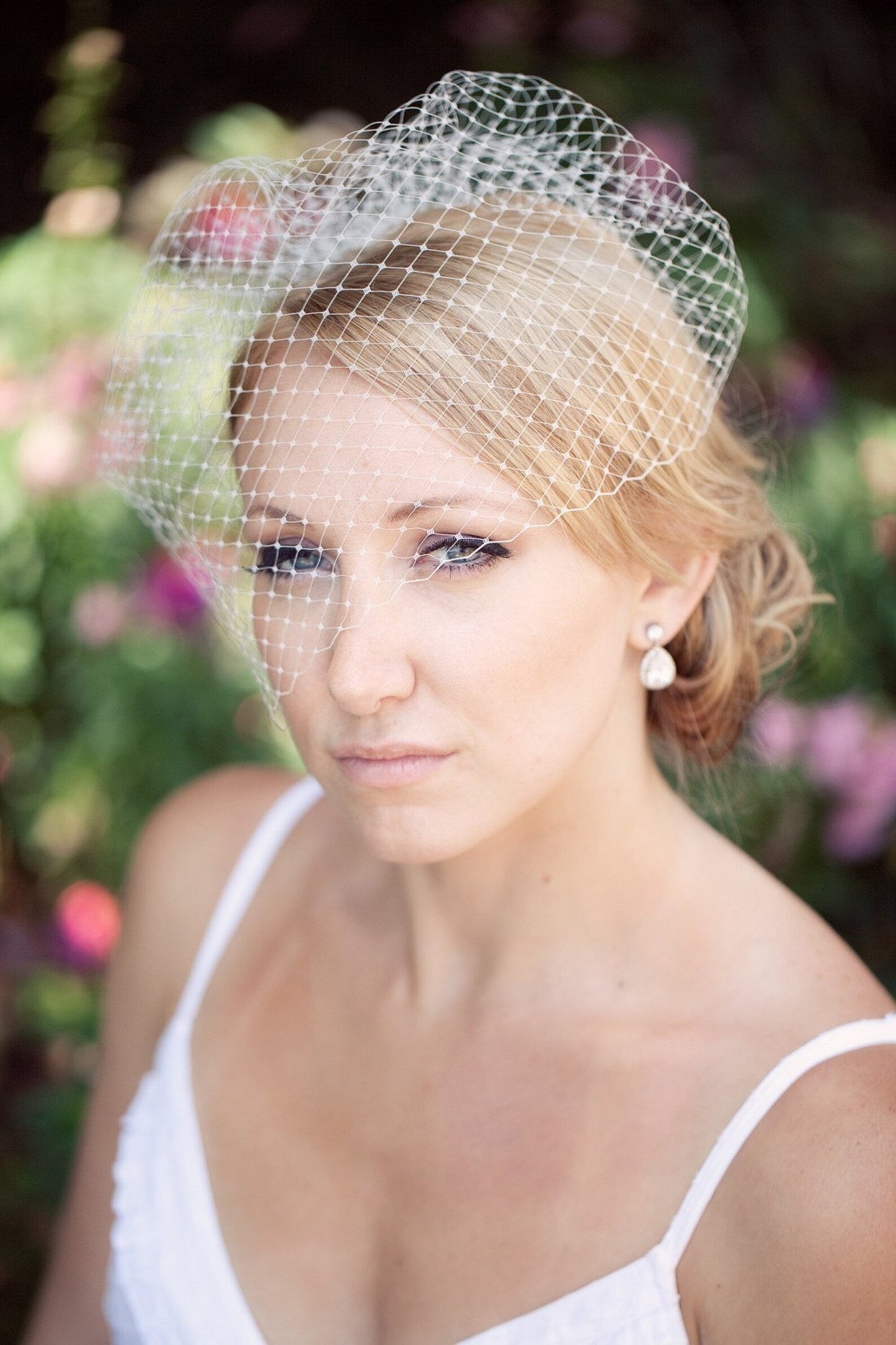 Bridal birdcage veil - multiple lengths colors - ready to ship Tessa Kim