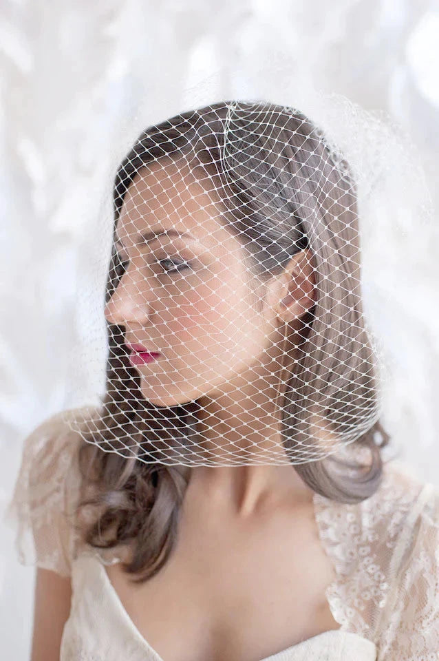 Bridal birdcage veil - multiple lengths colors - ready to ship Tessa Kim