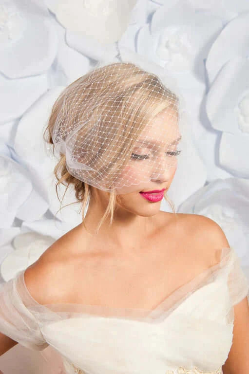 Double layer bandeau birdcage veil - ready to ship Tessa Kim