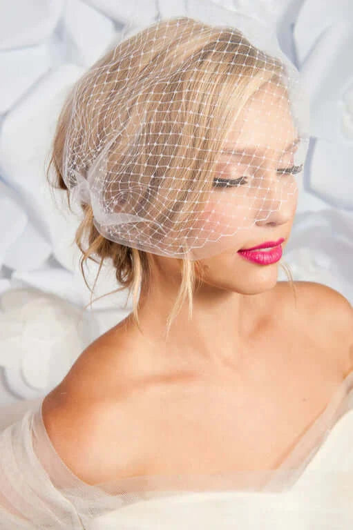 Double layer bandeau birdcage veil - ready to ship Tessa Kim