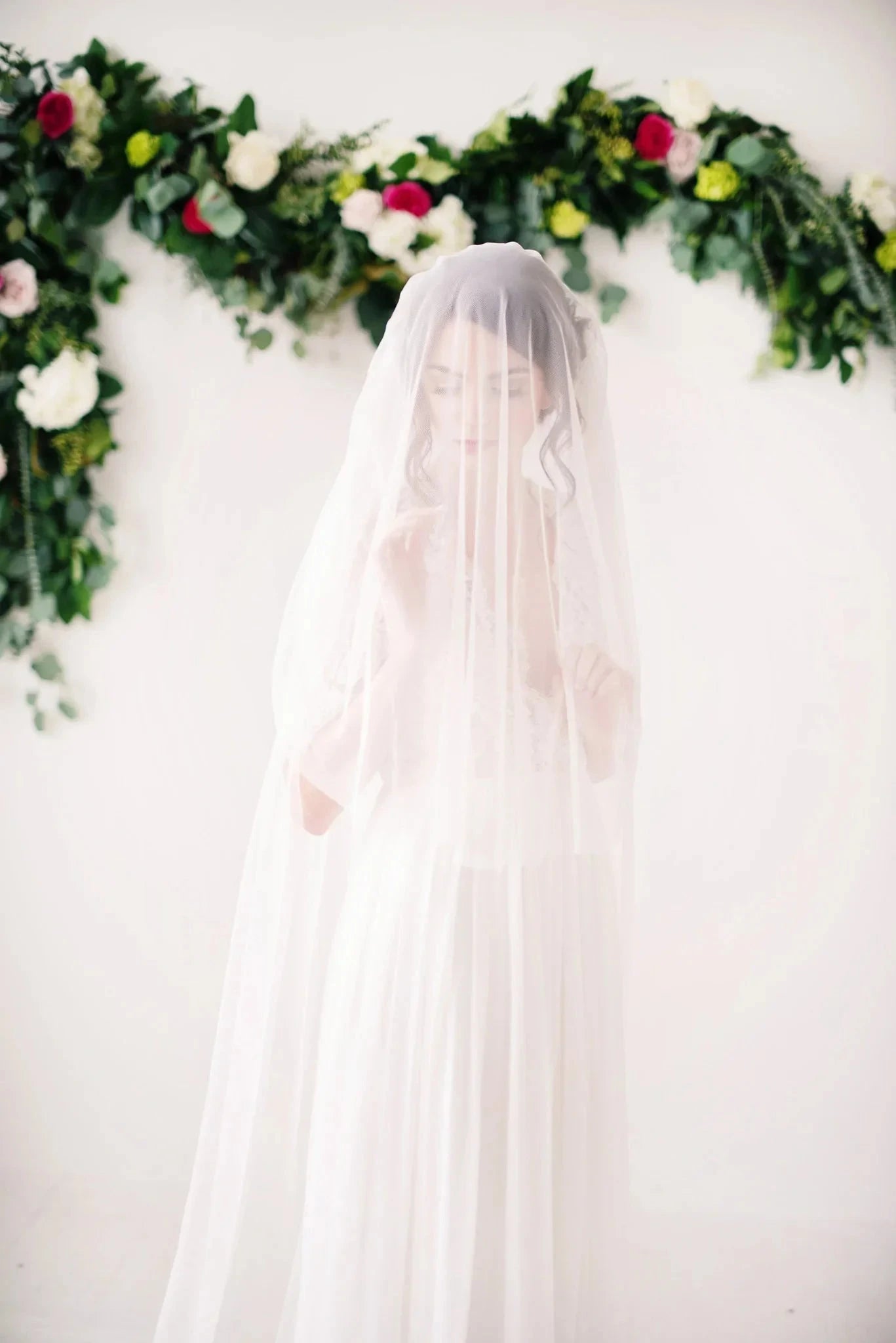 English net bridal veil with blusher - ready to ship Tessa Kim