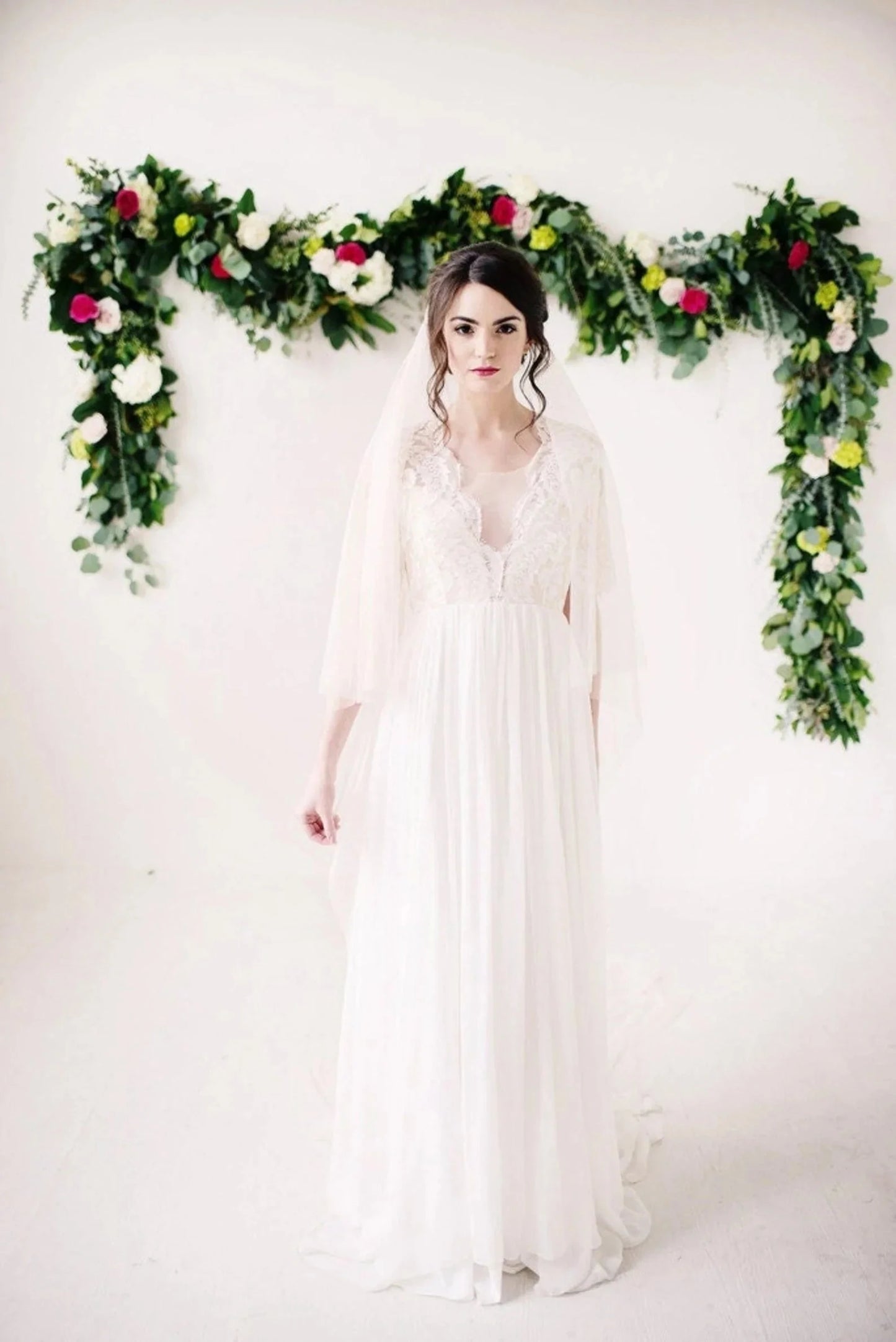 English net circle drop veil Tessa Kim
