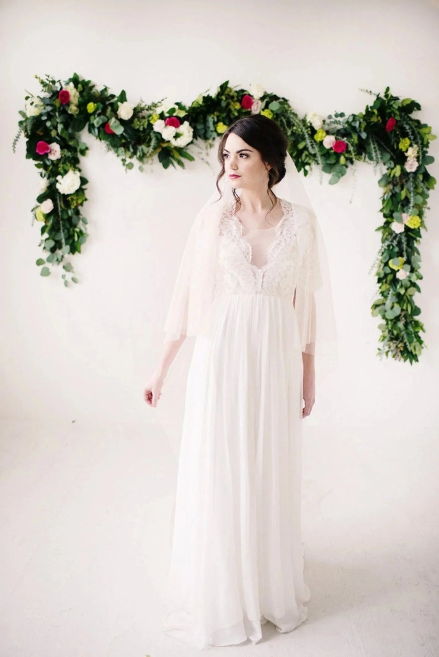 English net circle drop veil Tessa Kim