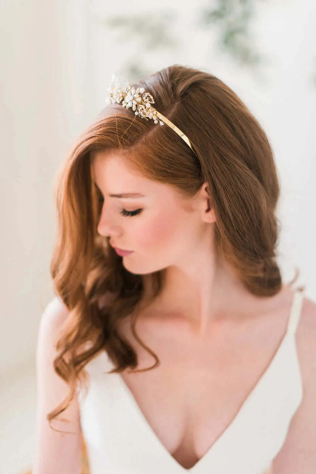 Gold Silver quartz tiara - Style 3105 Tessa Kim