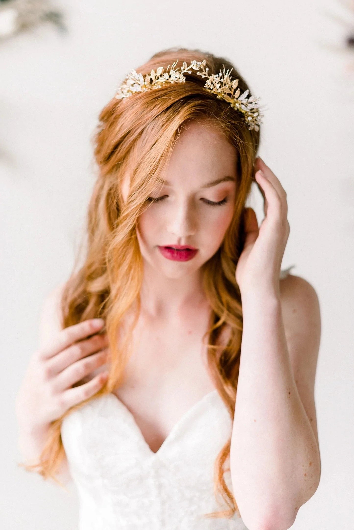 Gold Silver woodland tiara crown - style 4010 Tessa Kim