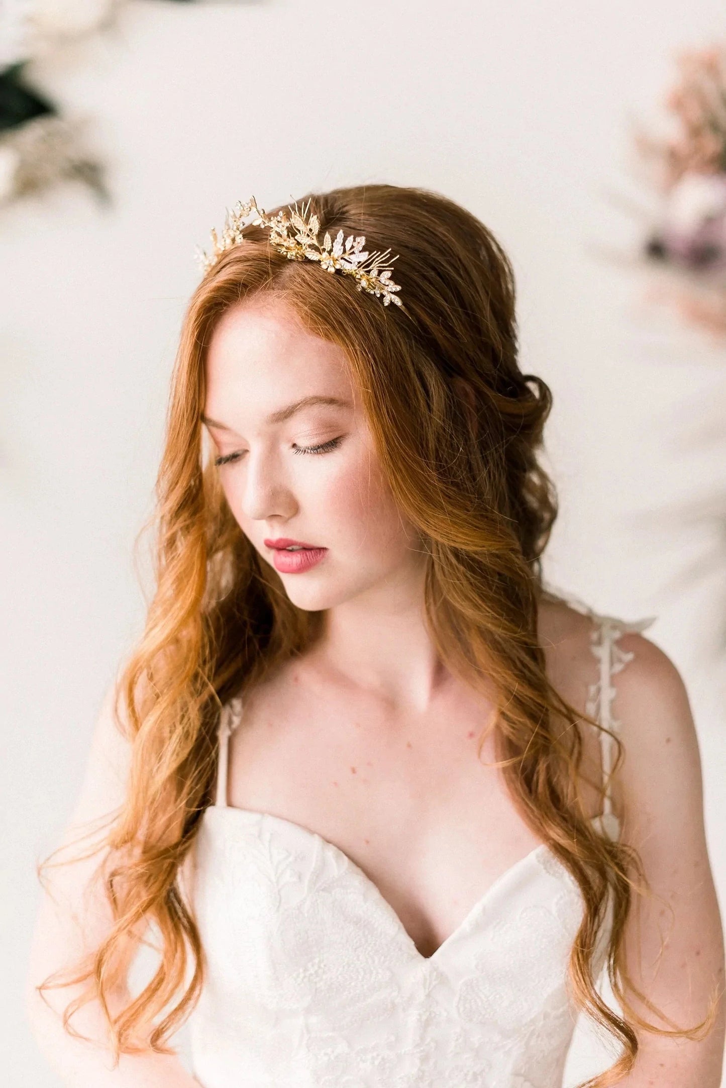 Gold Silver woodland tiara crown - style 4010 Tessa Kim