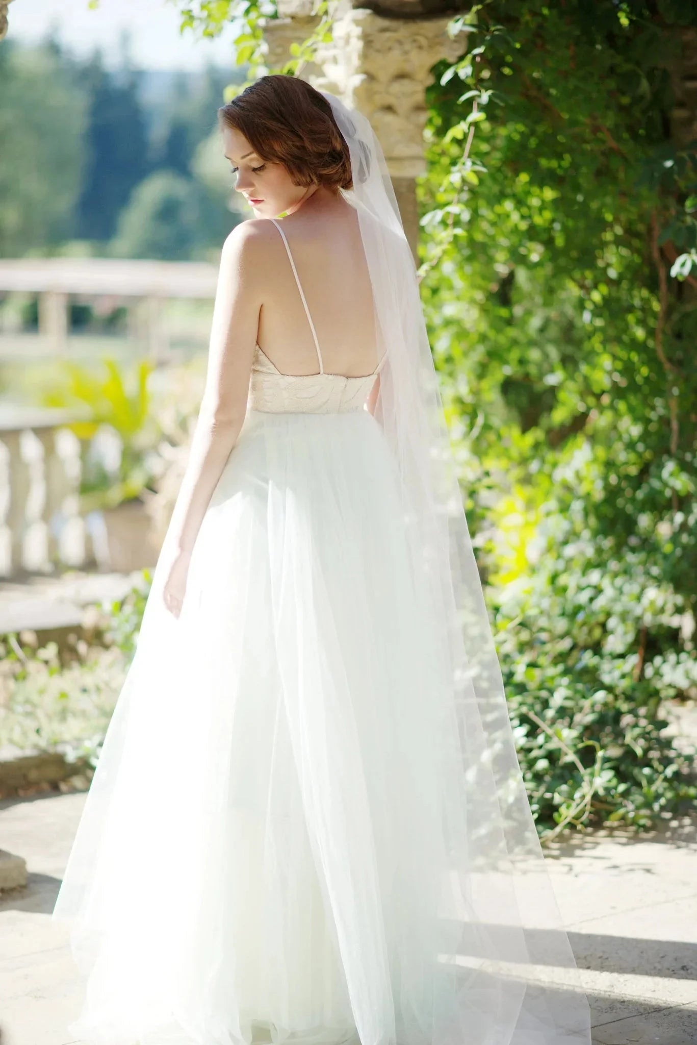 Illusion tulle bridal veil - ready to ship Tessa Kim