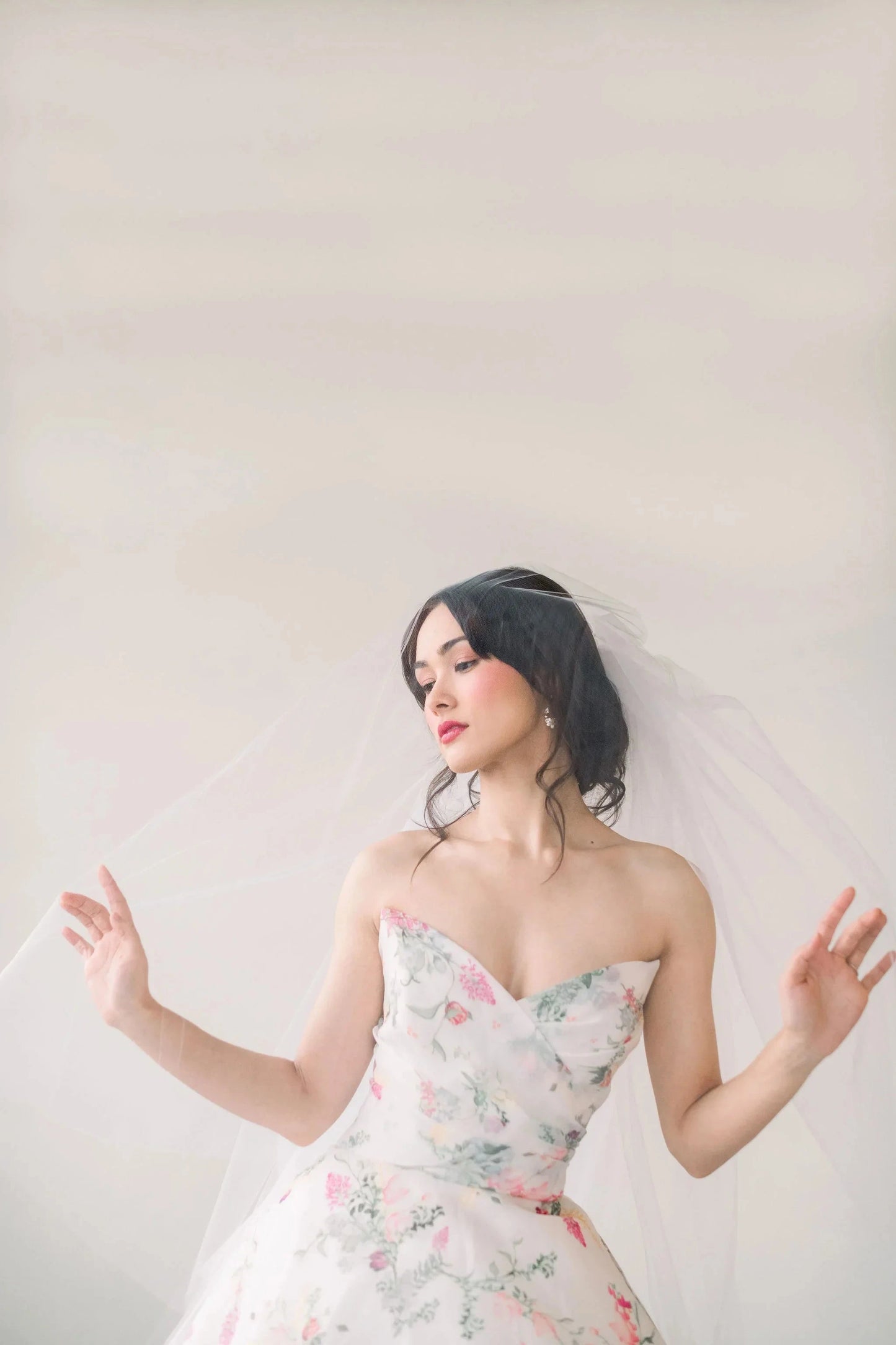 Illusion tulle bridal veil with blusher - ready to ship Tessa Kim