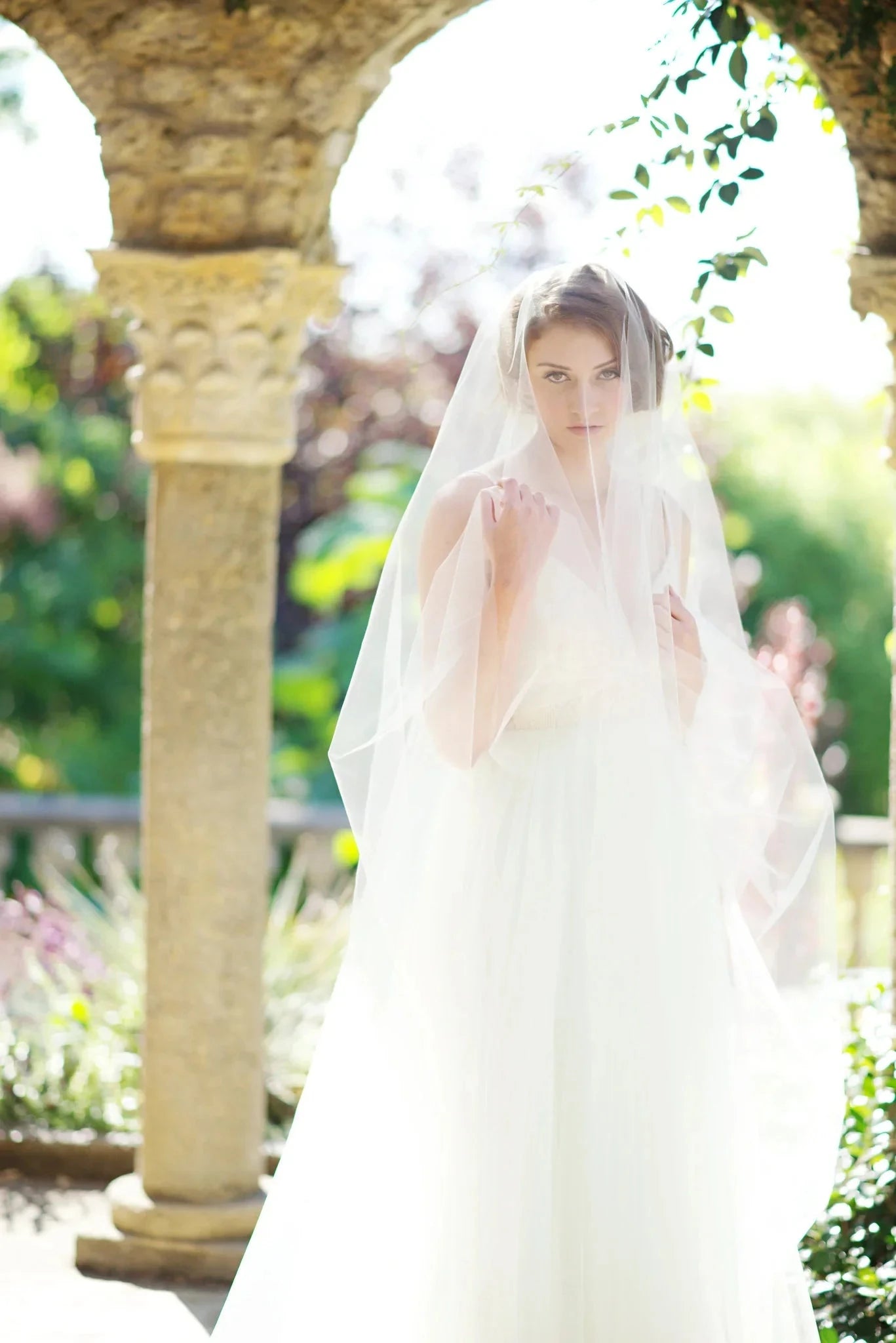 Illusion tulle circle drop bridal veil - ready to ship Tessa Kim