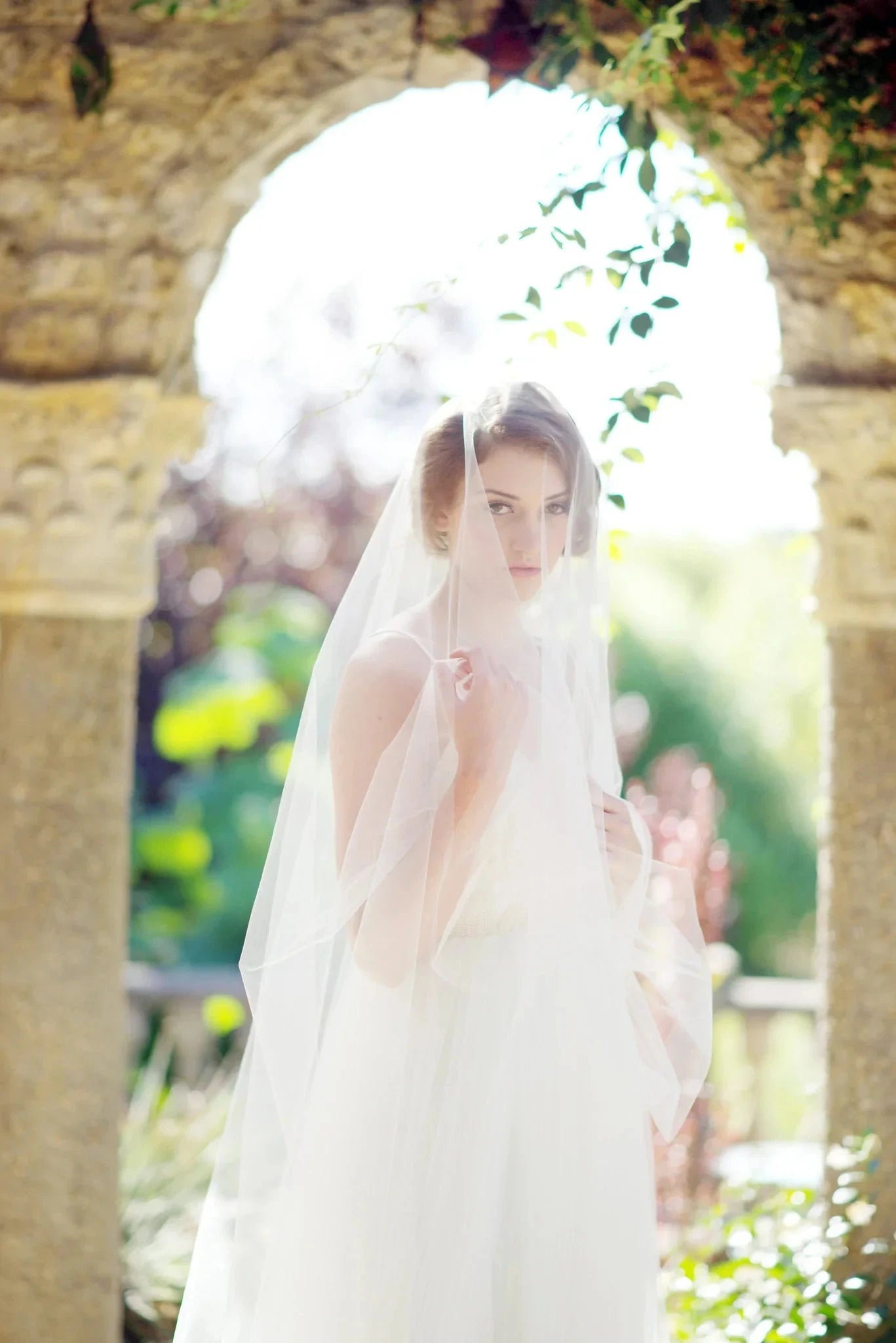 Illusion tulle circle drop bridal veil - ready to ship Tessa Kim