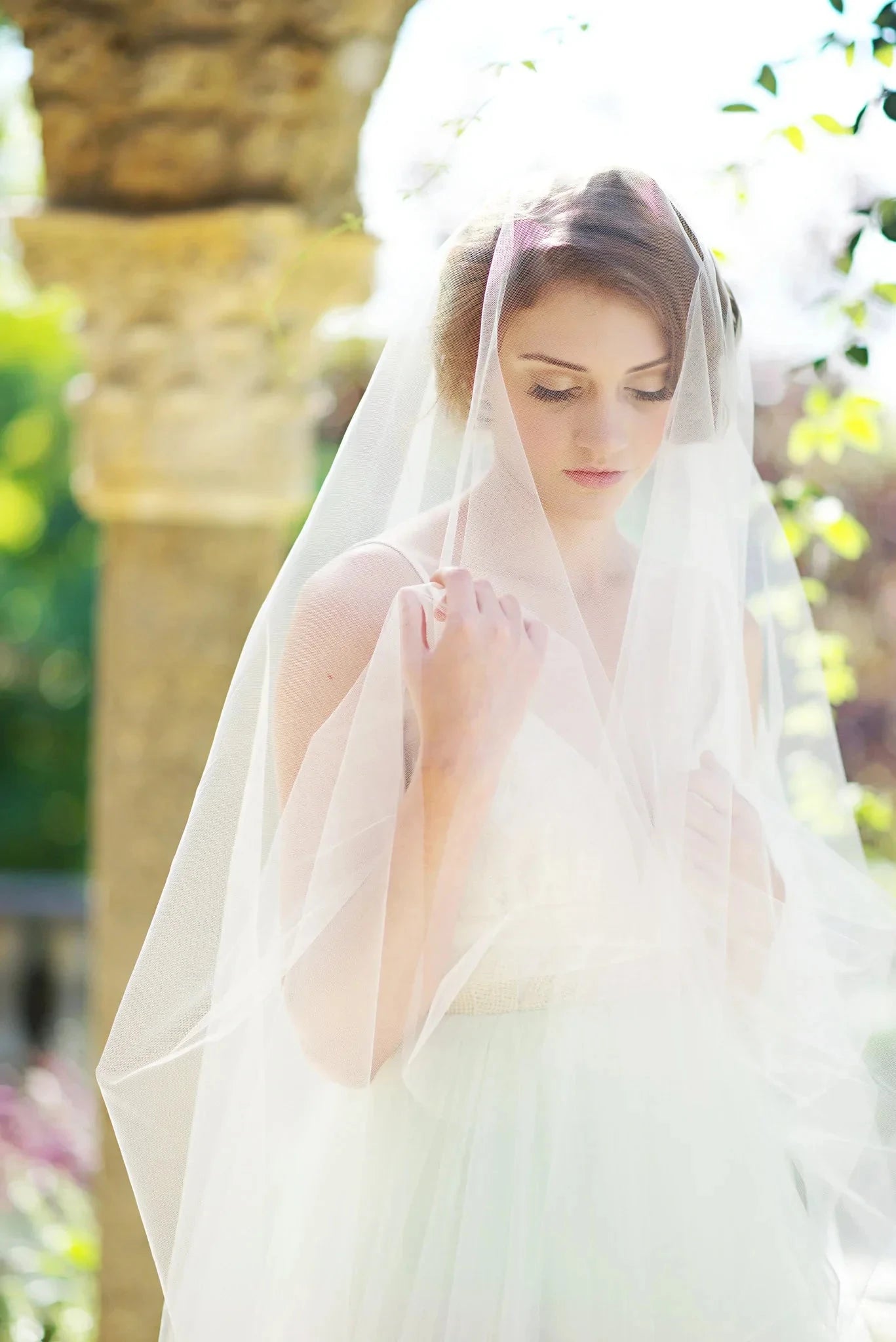 Illusion tulle circle drop bridal veil - ready to ship Tessa Kim