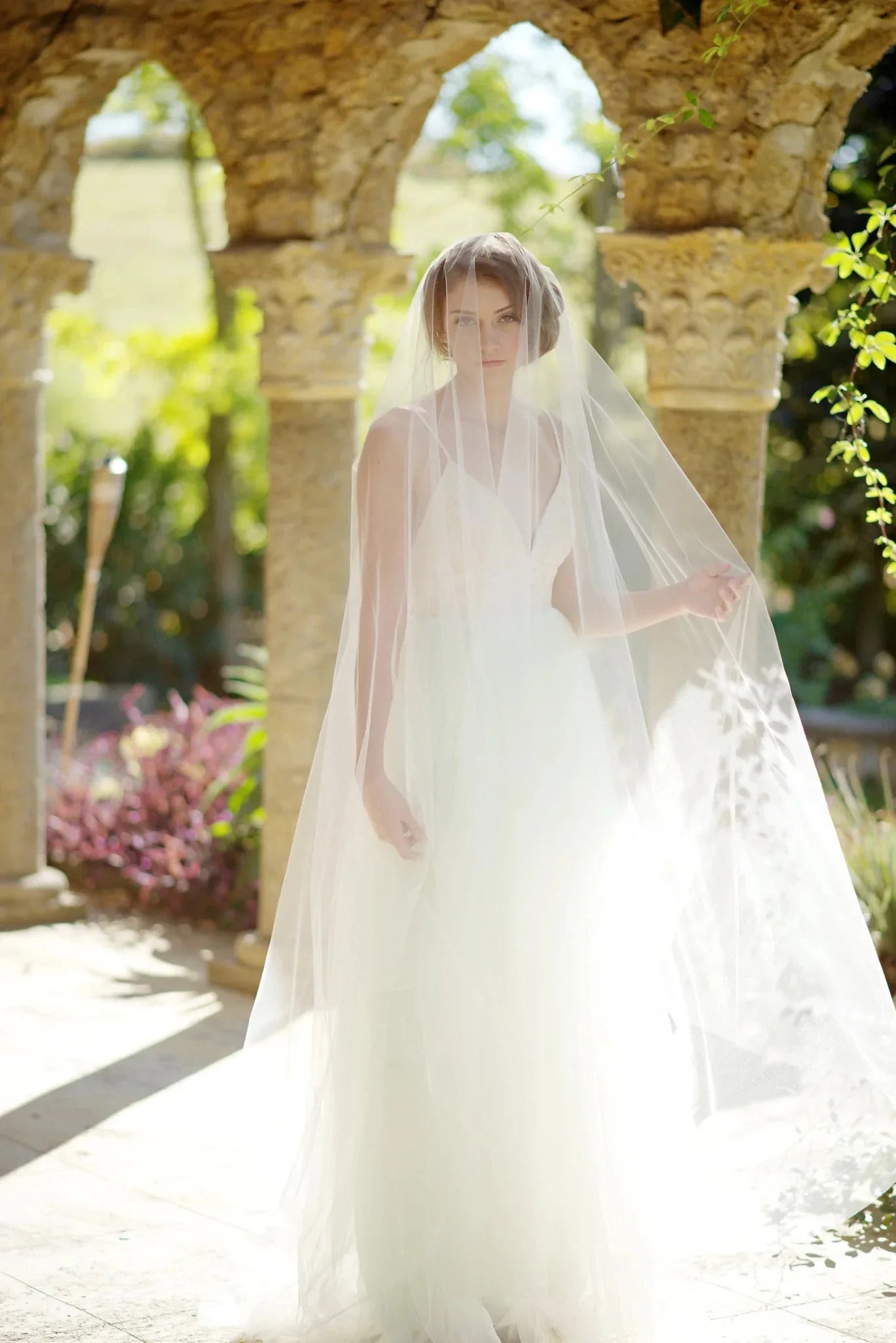 Illusion tulle circle drop bridal veil - ready to ship Tessa Kim