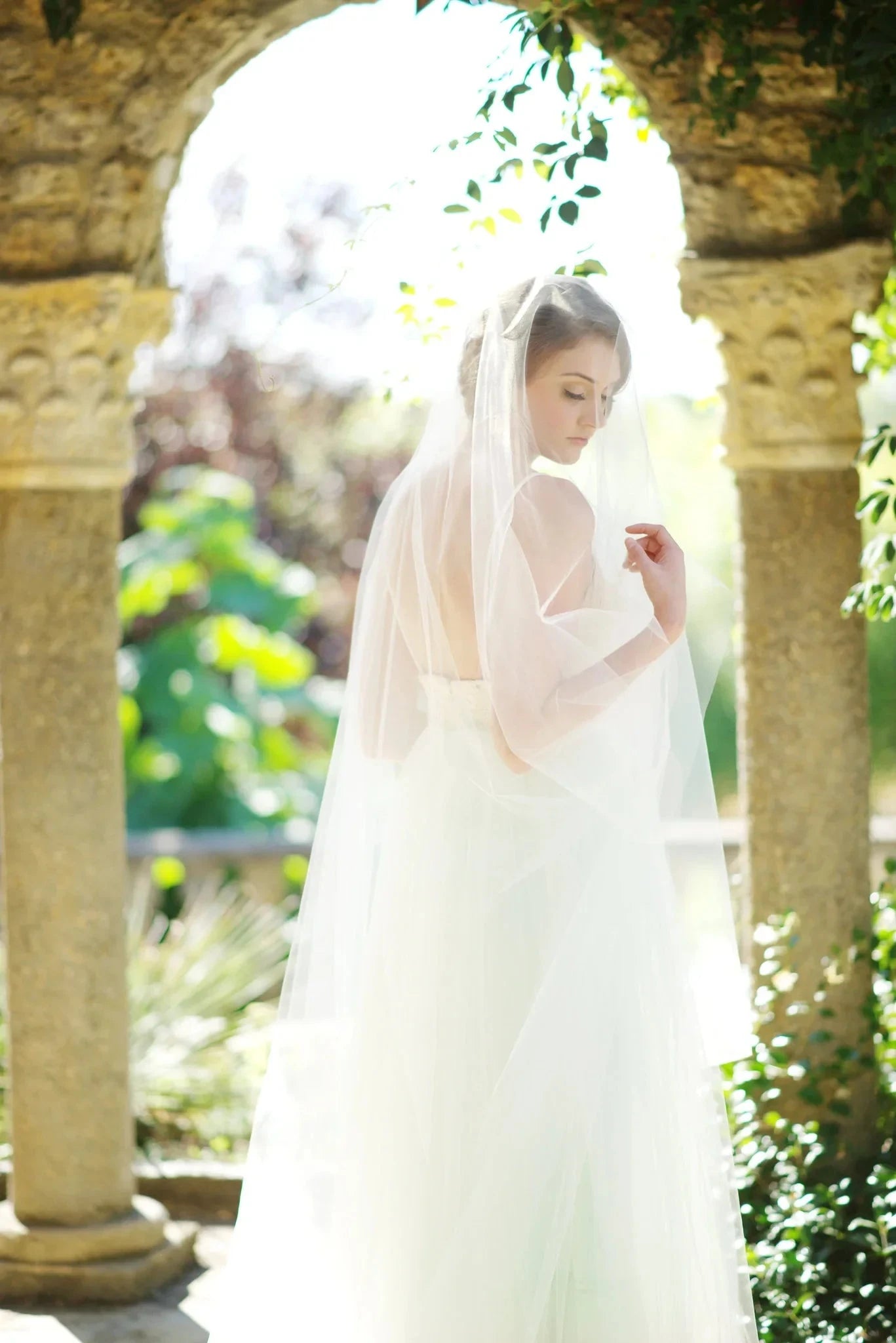 Illusion tulle circle drop bridal veil - ready to ship Tessa Kim