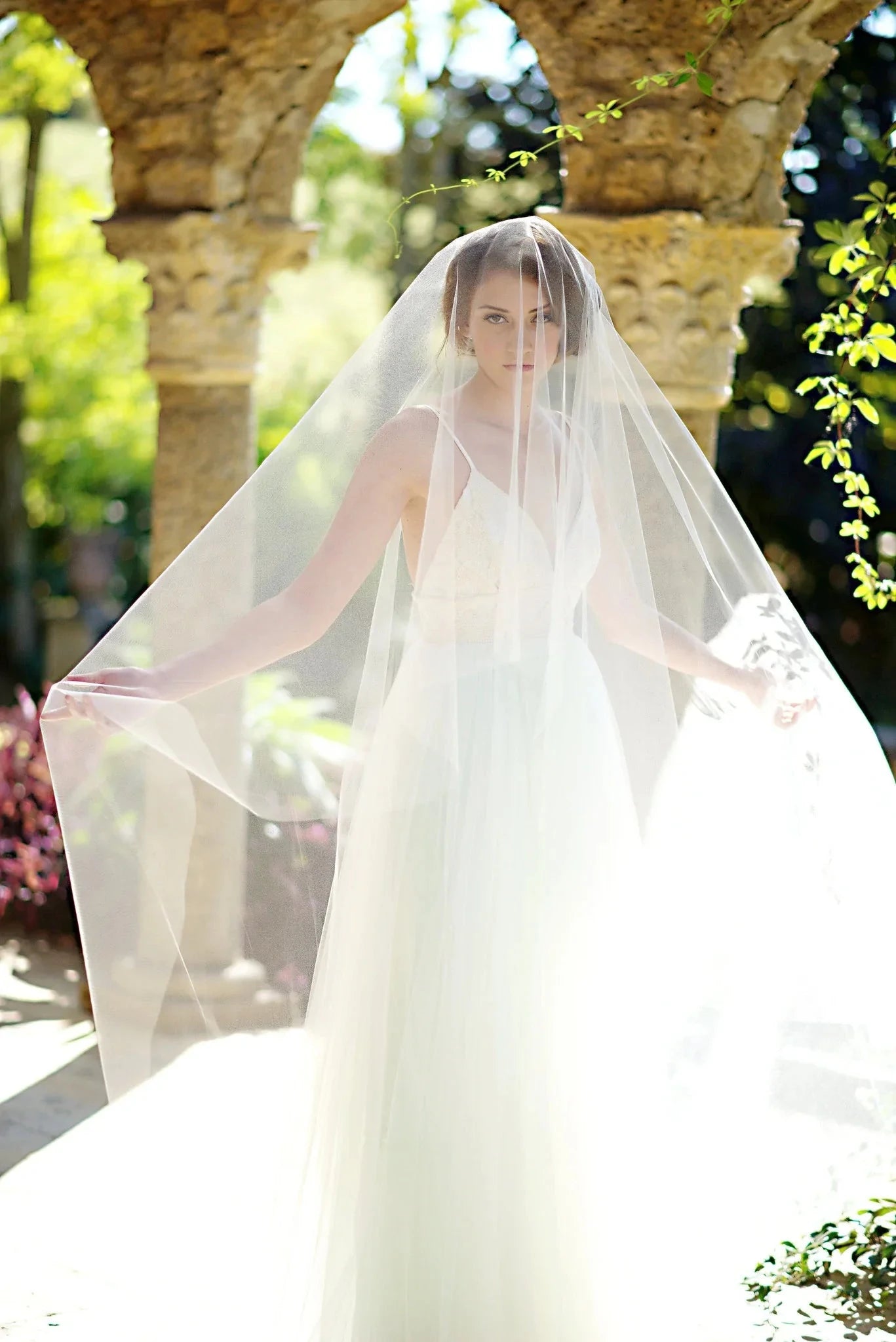 Illusion tulle circle drop bridal veil - ready to ship Tessa Kim