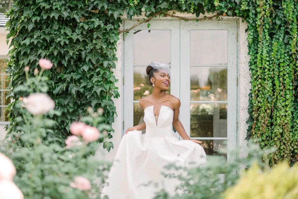 Mini double layer blusher birdcage veil - ready to ship Tessa Kim