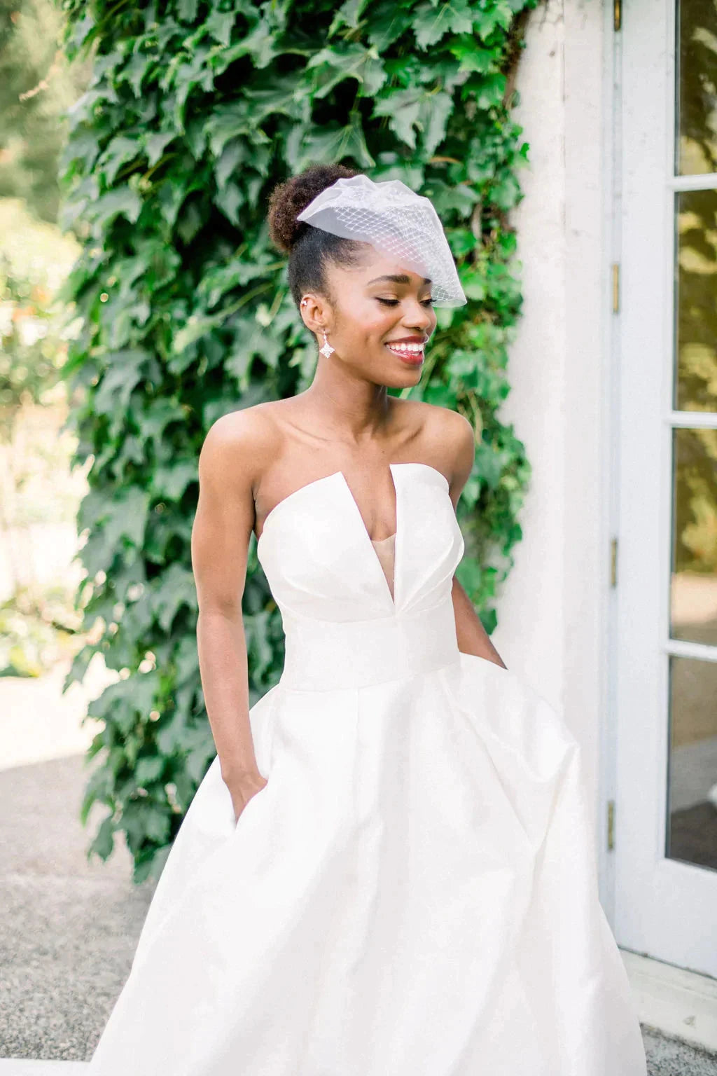 Mini double layer blusher birdcage veil - ready to ship Tessa Kim